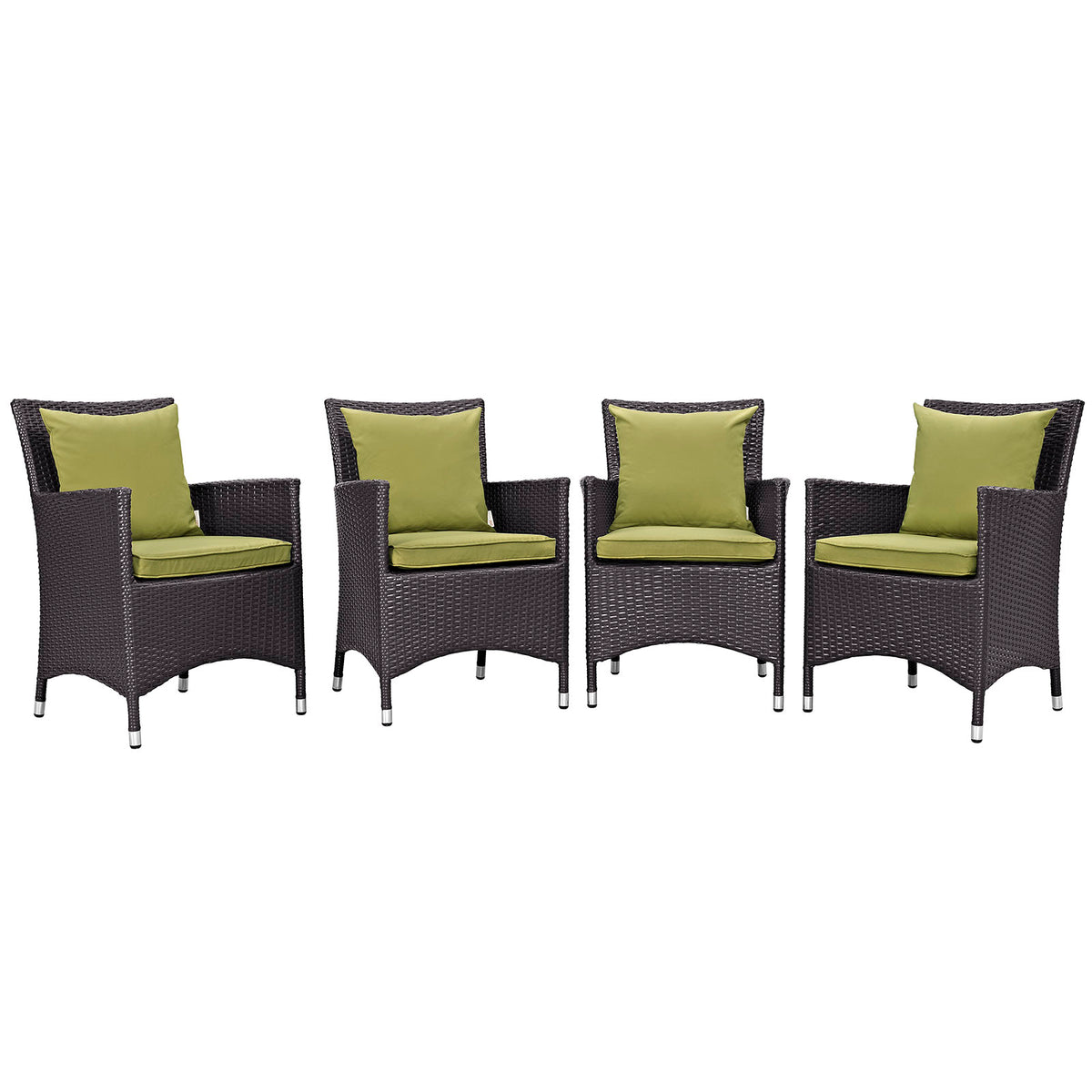 Convene 4 Piece Outdoor Patio Dining Set - Espresso Peridot
