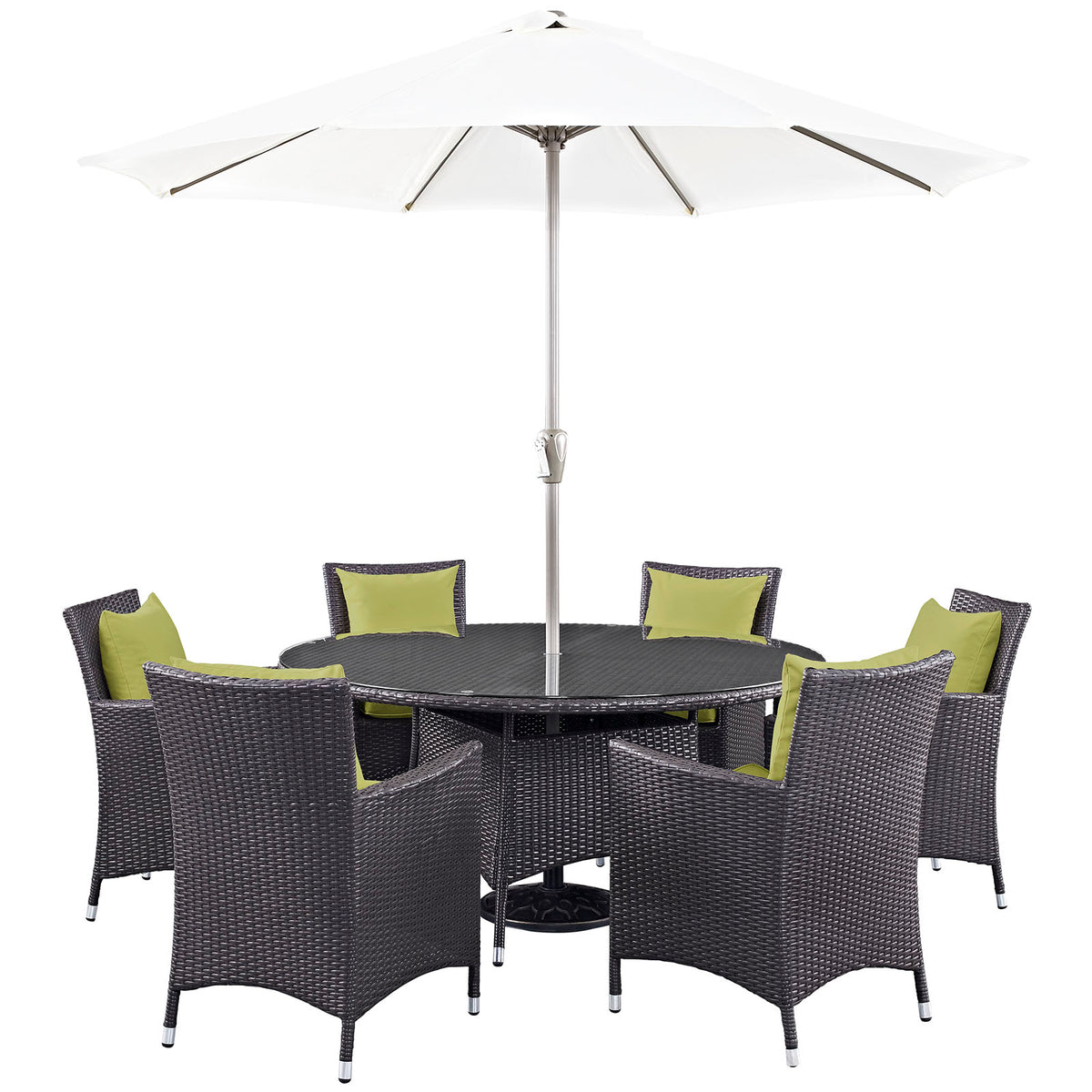 Convene 8 Piece Outdoor Patio Dining Set - Espresso Peridot