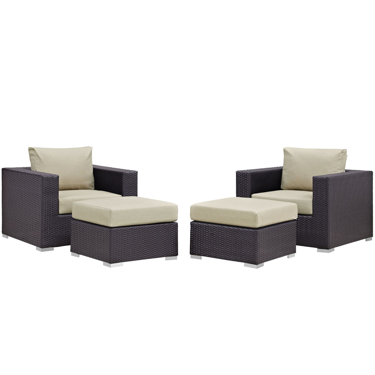 Convene Outdoor Sectional Set - Durable Rattan & Aluminum Frame - Weather-Resistant Cushions - Perfect For Patio, Backyard, Poolside Gathering
