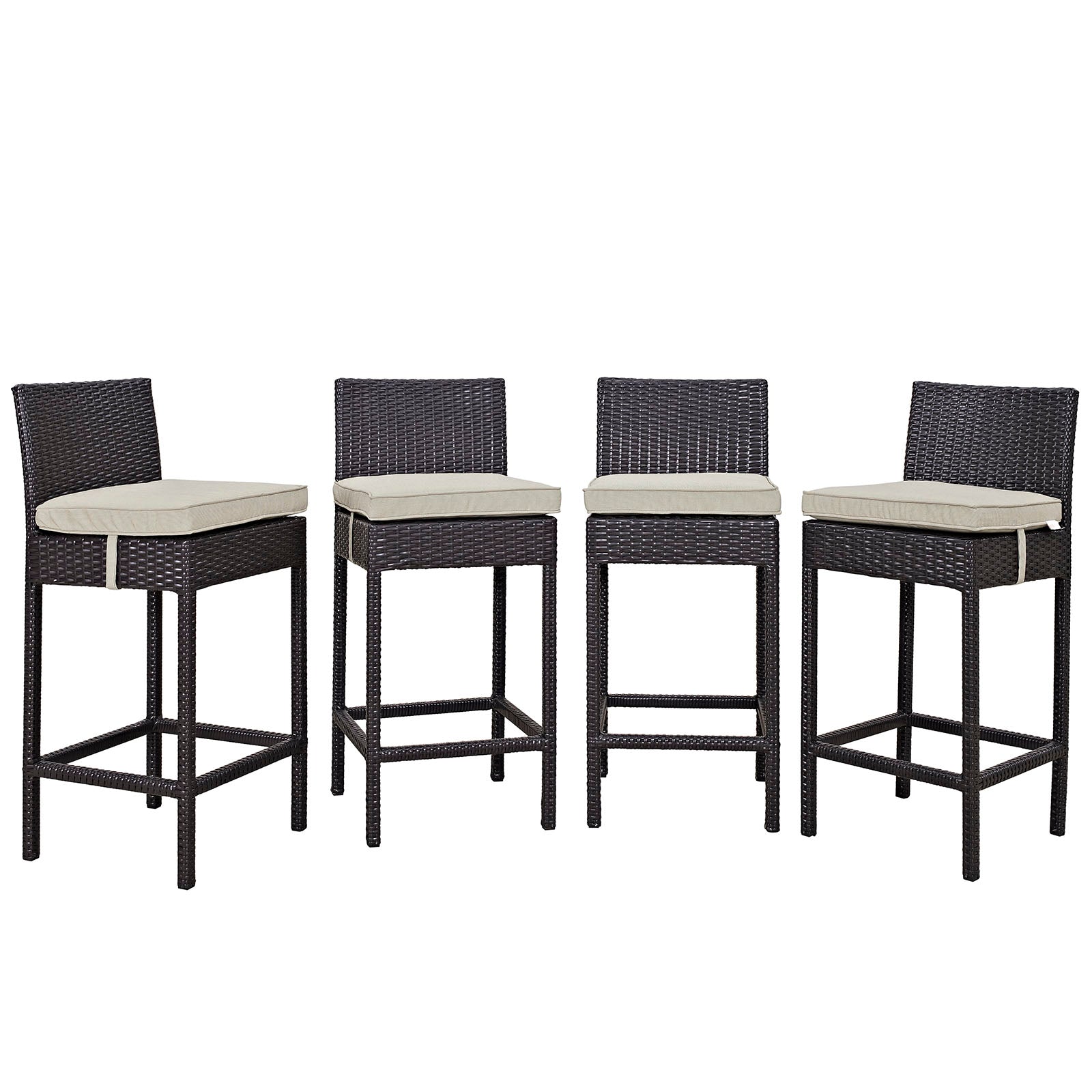 Convene 4 Piece Outdoor Patio Pub Set - Espresso Beige