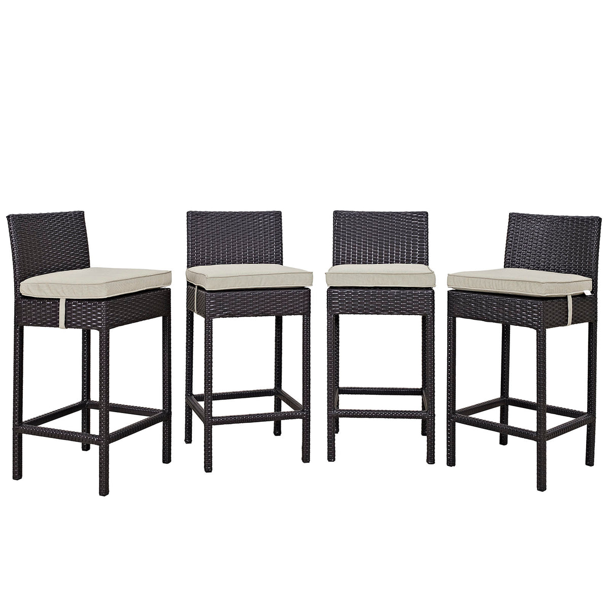 Convene 4 Piece Outdoor Patio Pub Set - Espresso Beige
