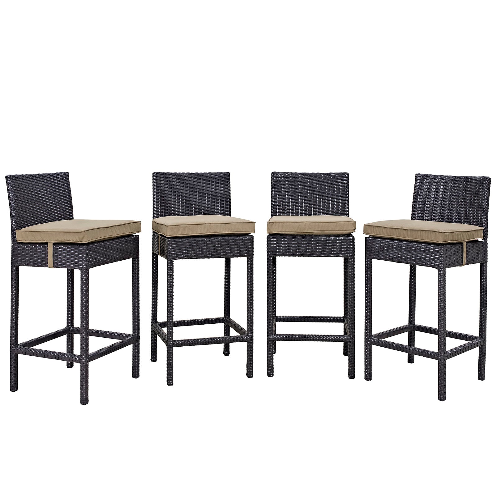 Convene 4 Piece Outdoor Patio Pub Set - Espresso Mocha