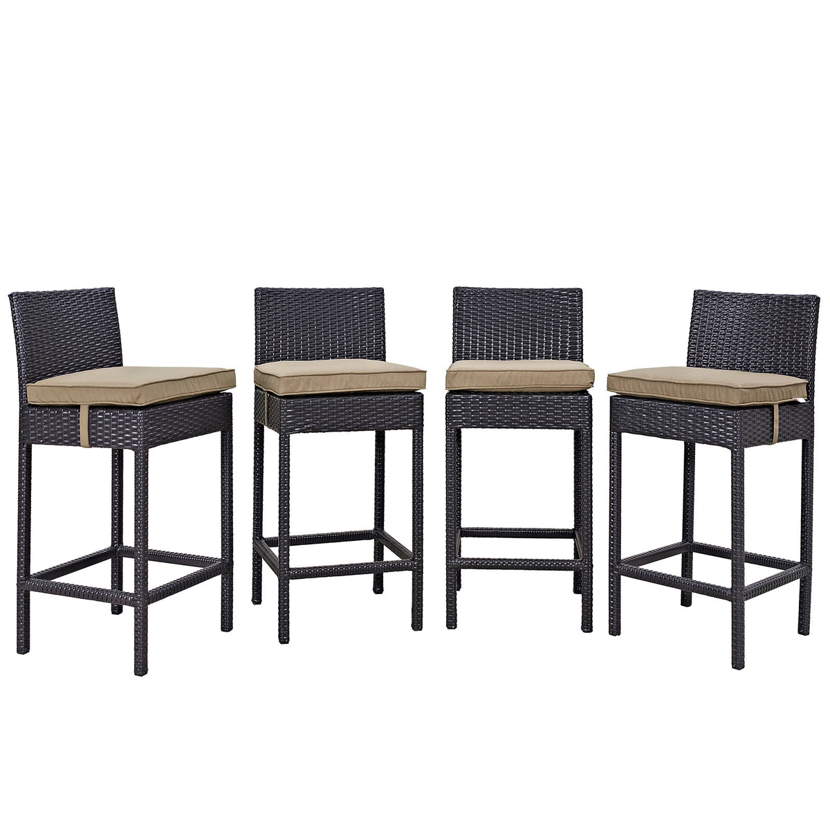 Convene 4 Piece Outdoor Patio Pub Set - Espresso Mocha