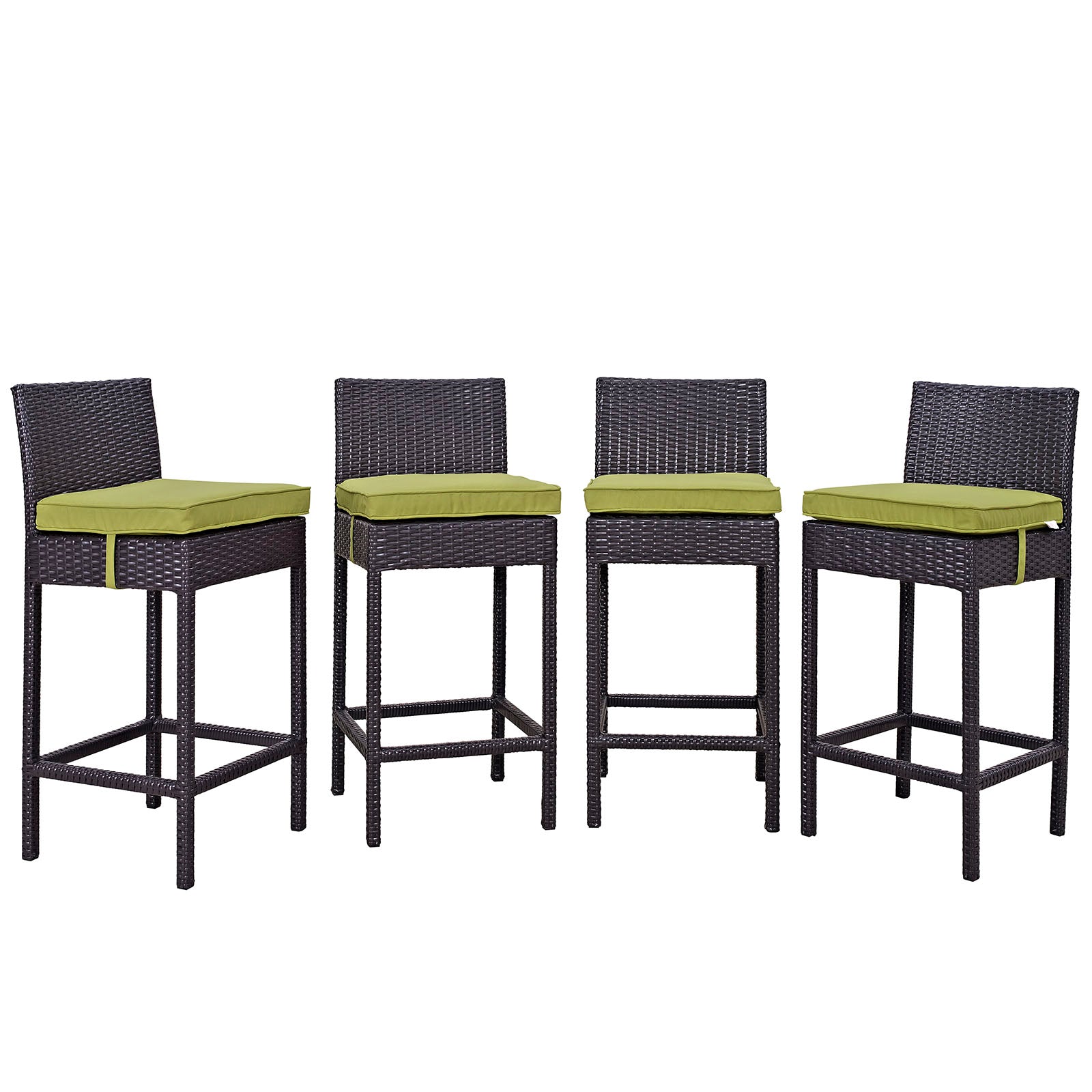 Convene 4 Piece Outdoor Patio Pub Set - Espresso Peridot