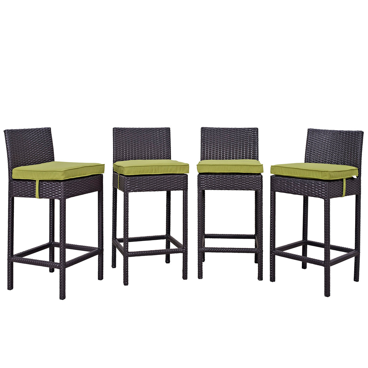 Convene 4 Piece Outdoor Patio Pub Set - Espresso Peridot