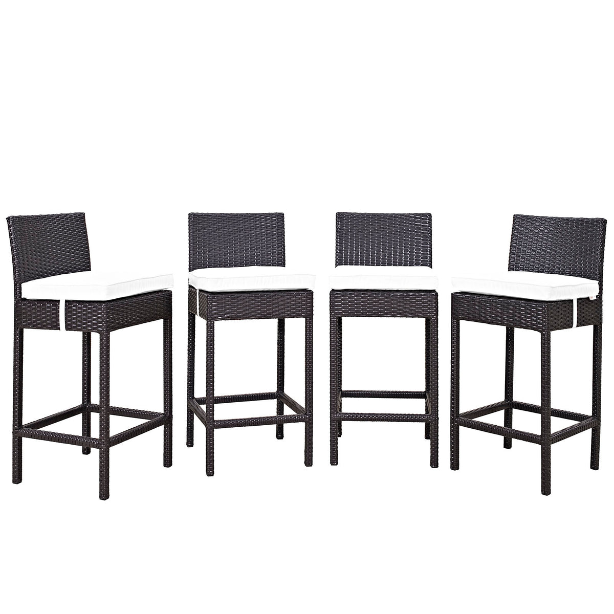 Convene 4 Piece Outdoor Patio Pub Set - Espresso White