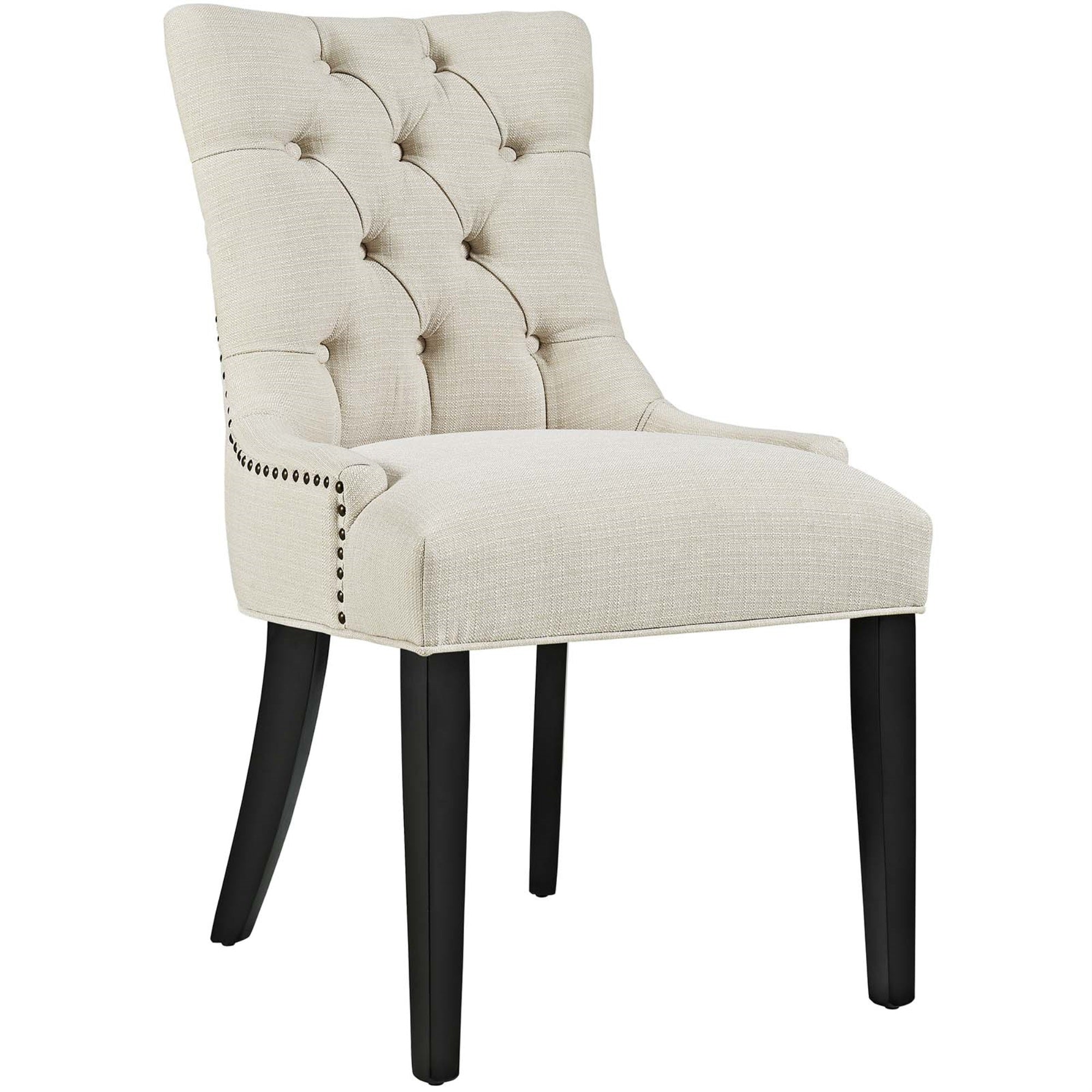 Regent Tufted Button Upholstered Fabric Parsons Dining Chair - Elegant And Comfortable Chair For Dining, Living Rooms, And Offices - Beige