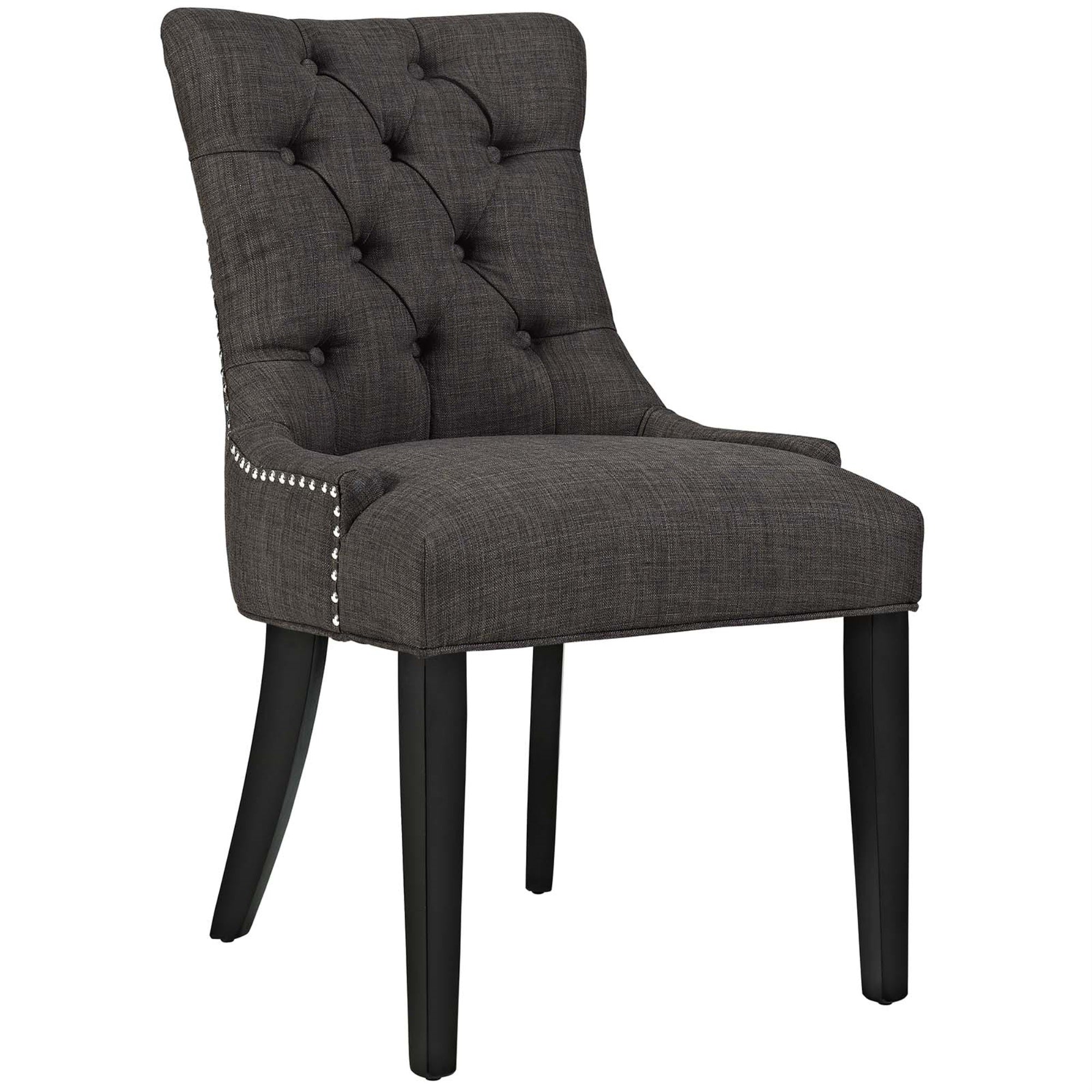 Regent Tufted Button Upholstered Fabric Parsons Dining Chair - Elegant, Comfortable, And Durable - Perfect For Modern And Traditional Dining Rooms - Brown