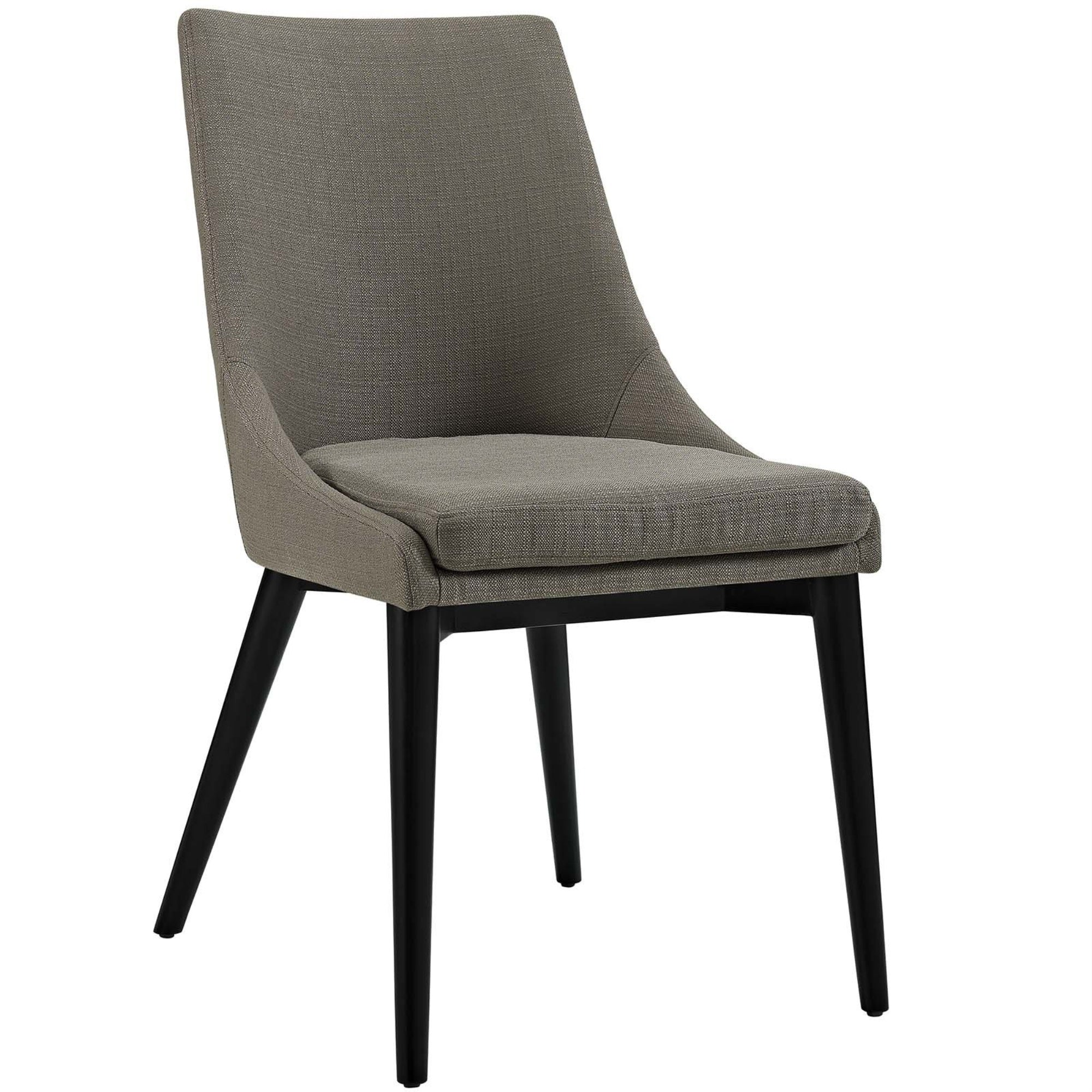 Casafoyer Viscount Mid-Century Modern Upholstered Fabric Kitchen And Dining Room Chair In Granite