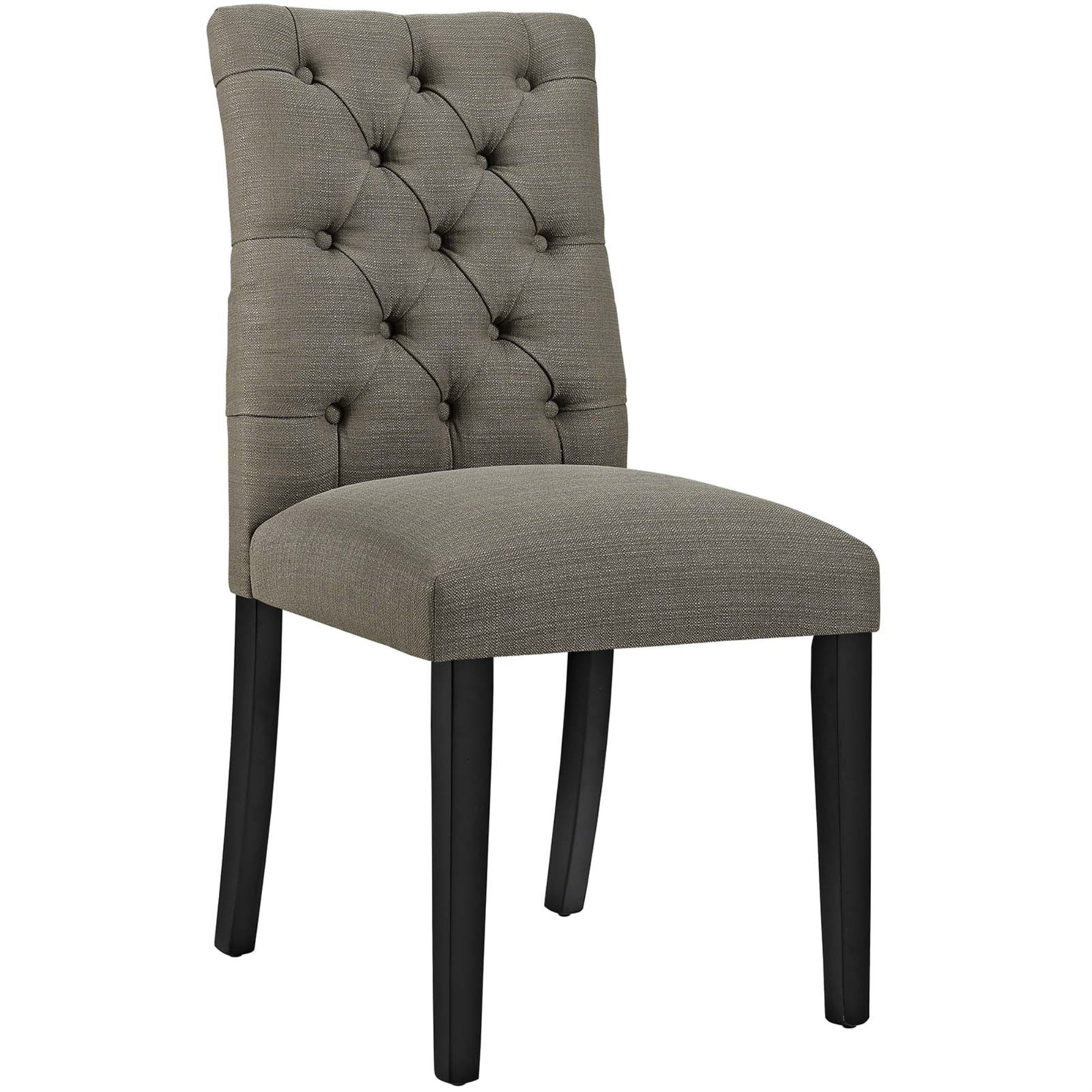 Duchess Dining Chair - Elegant And Luxurious Design, Comfortable And Sophisticated, Fine Fabric Upholstery, Durable Wood Legs. Set Of 1.