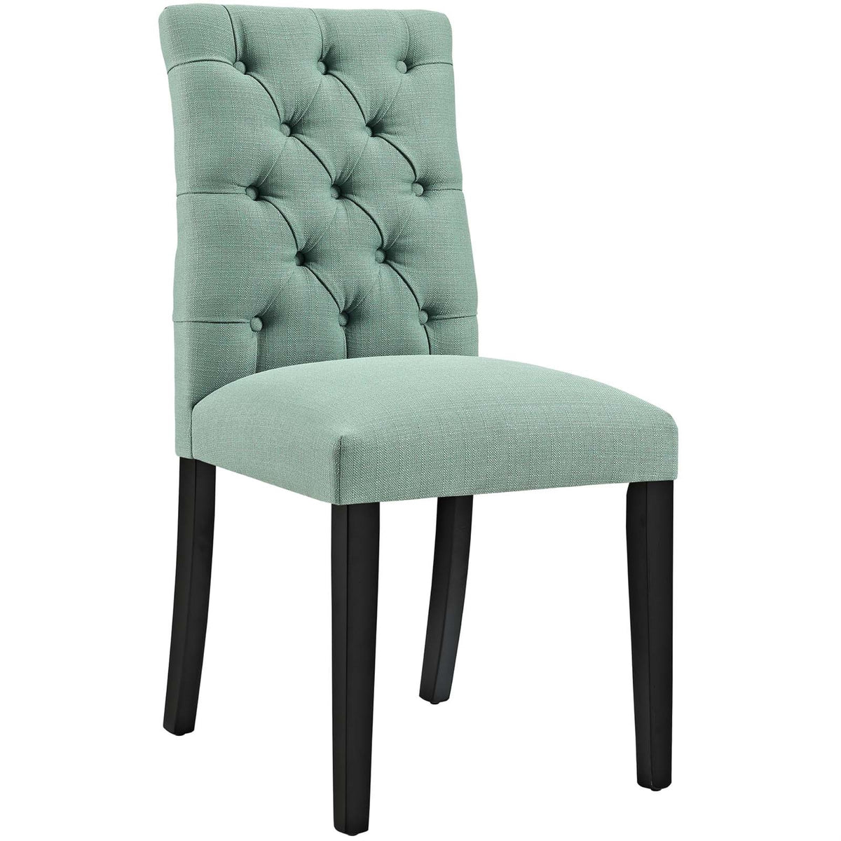 Elegant And Luxurious Duchess Dining Chair - Chic Design, Tufted Button Back, Comfortable Foam Padding, Fine Fabric Upholstery, Sturdy Wood Legs, Non-Marking Foot Caps - Perfect For Modern Homes