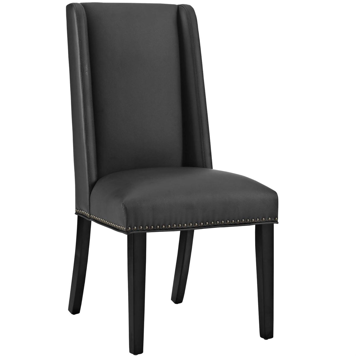Baron Dining Chair - Exquisite Legacy Of Elegance And Grace, Premium Vinyl Upholstery, Antique Copper Nailhead Trim, Sturdy Wooden Frame, Non-Marking Foot Glides.