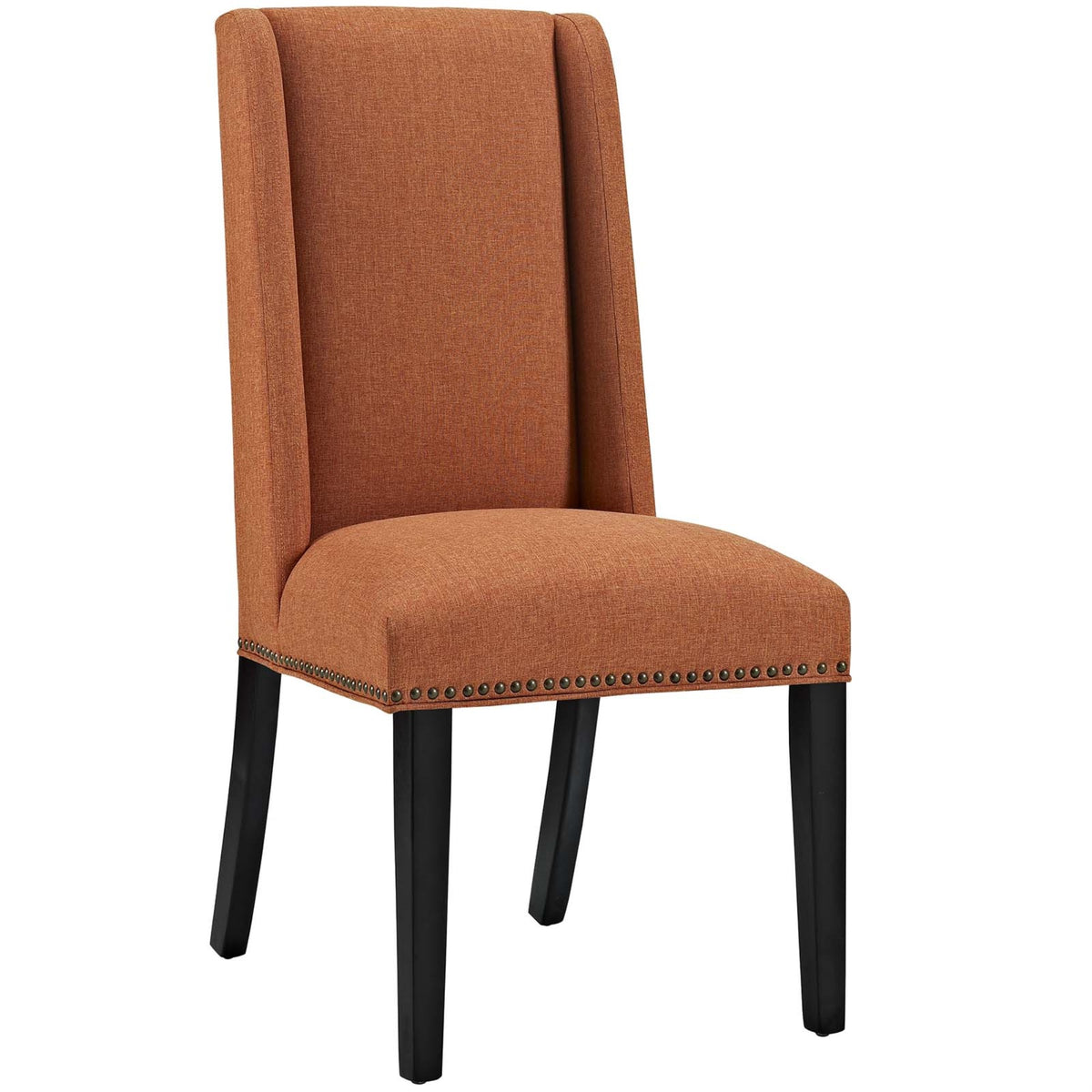 Baron Dining Chair - Elegant, Sophisticated Design With Nailhead Trim & Solid Wood Frame - Ideal For Contemporary Homes - Orange