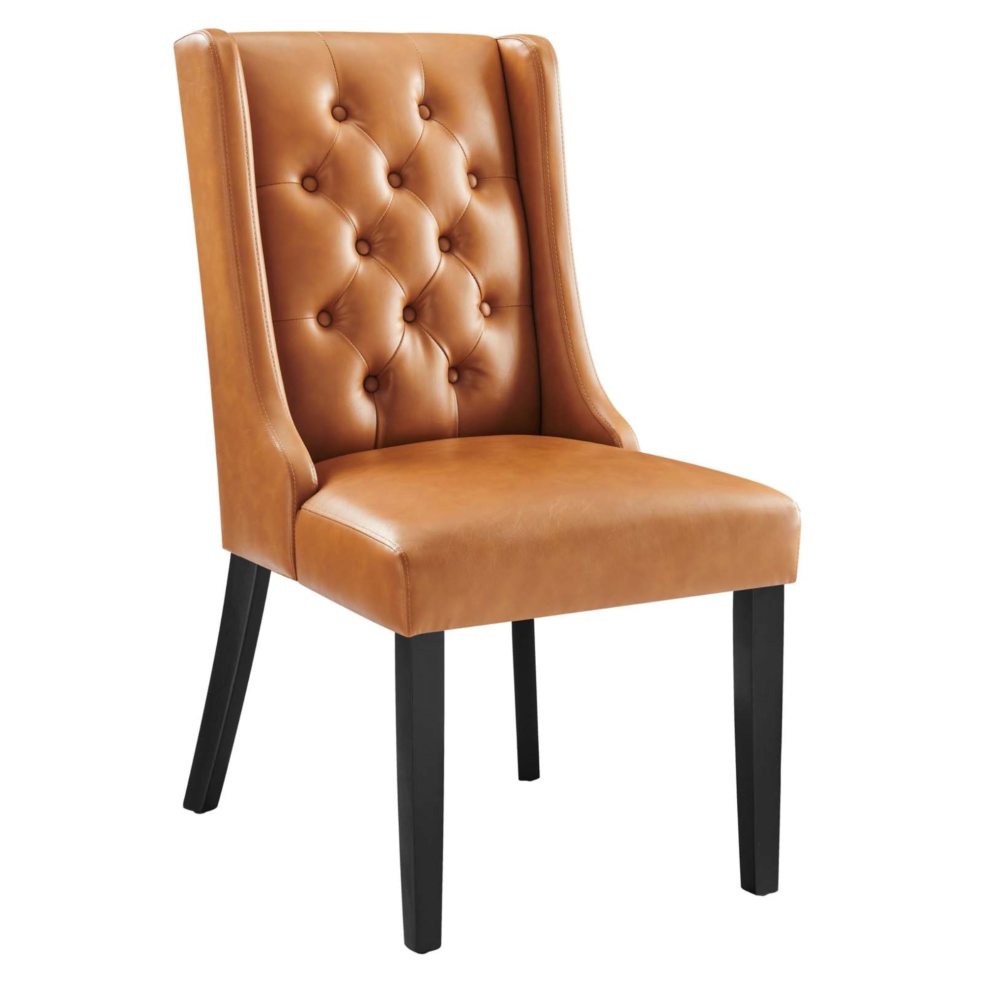 Luxurious Ergode Dining Chair: Button Tufted, Vegan Leather, Solid Wood Frame. Elegant & Comfortable. Perfect For Dining, Living Room, Entryway, Or Office.