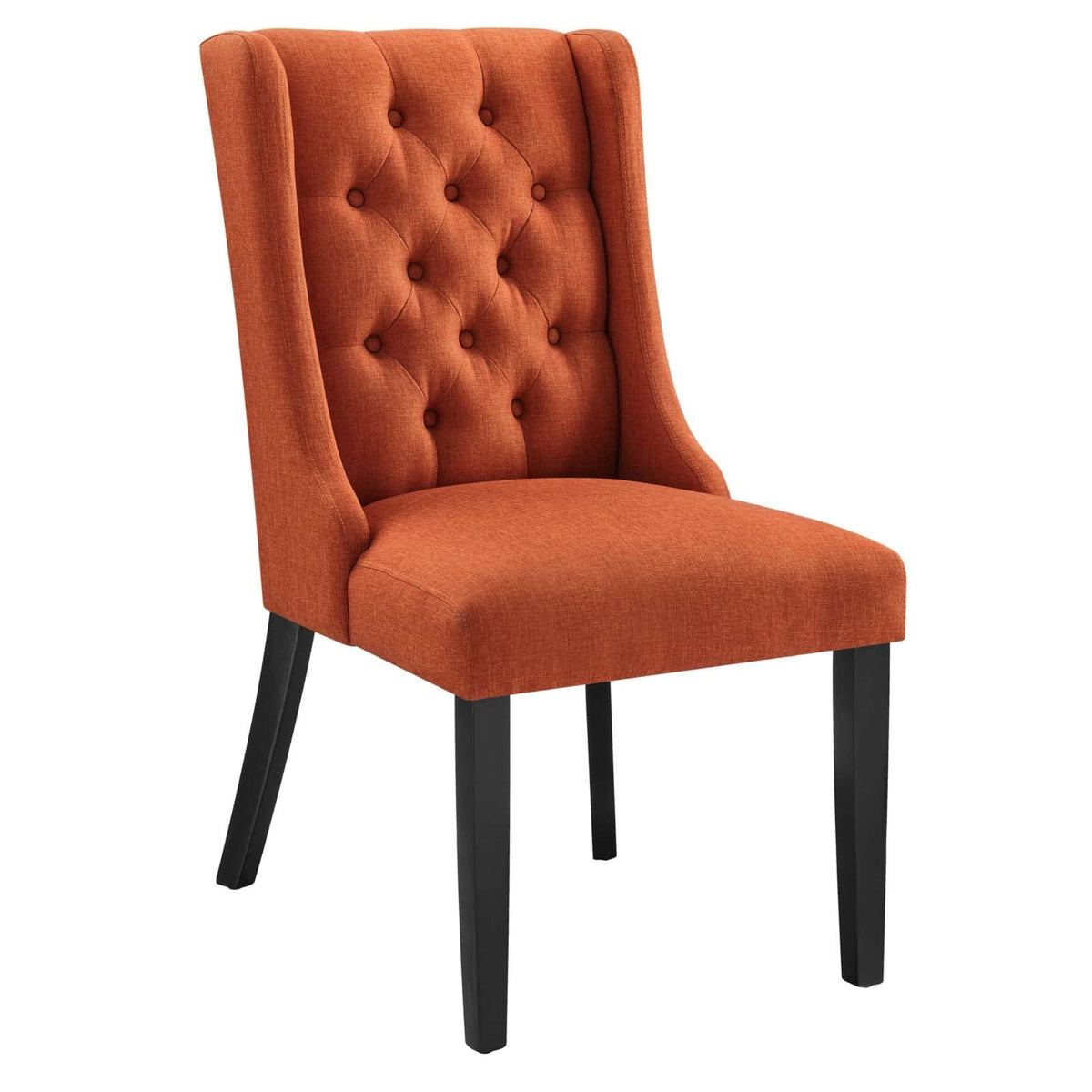 Casafoyer Baronet Button-Tufted Fabric Parsons Dining Chair In Orange