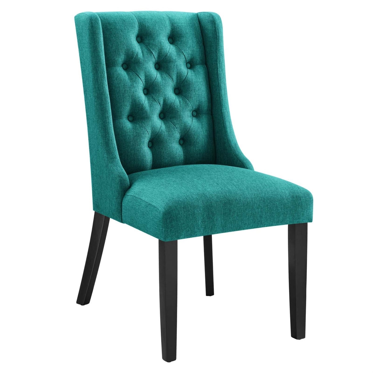 Casafoyer Baronet Button Tufted Fabric, One Dining Chair, Teal