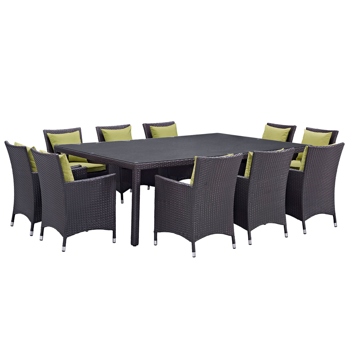 Convene 11 Piece Outdoor Patio Dining Set - Espresso Peridot