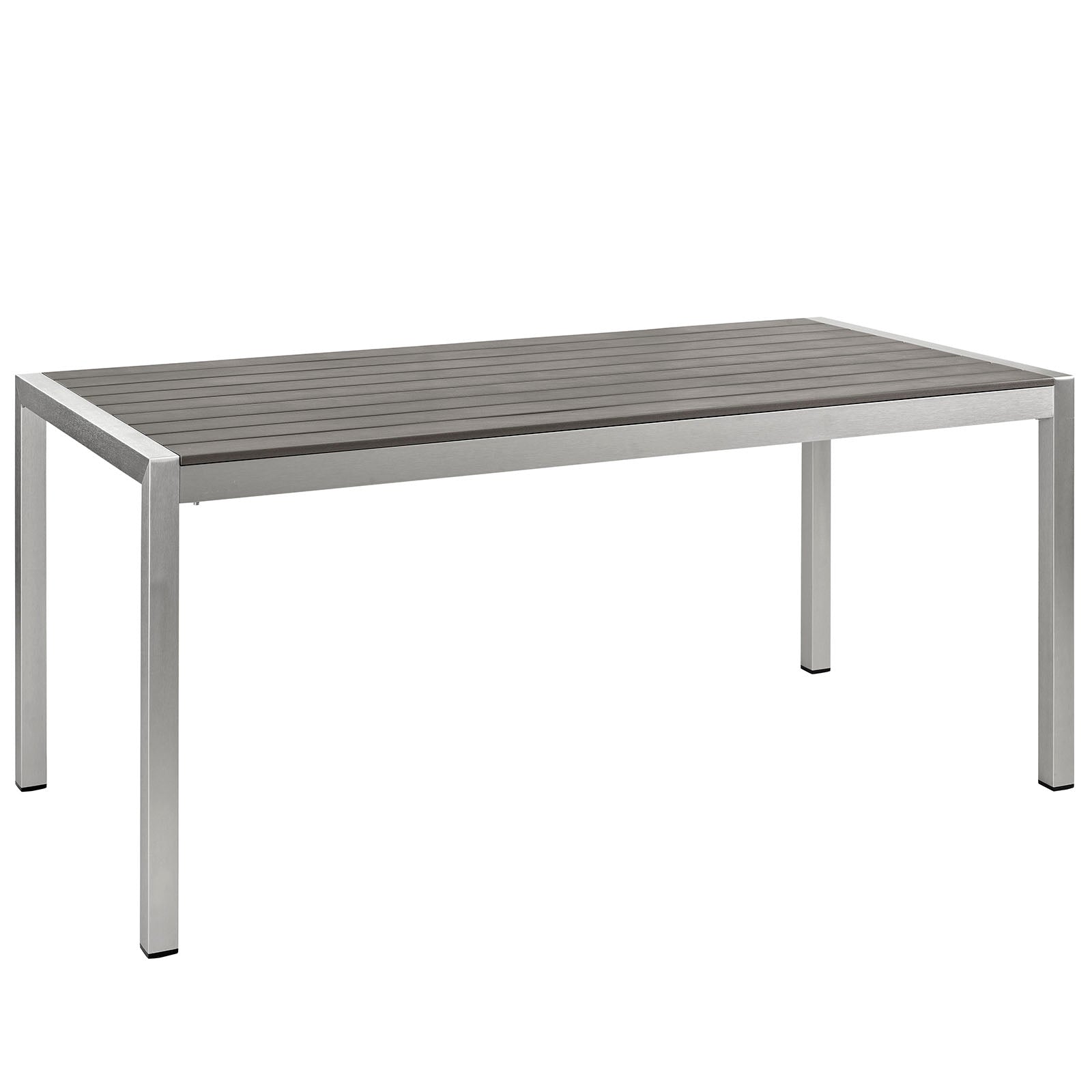 Shore Outdoor Patio Aluminum Dining Table - Silver Gray