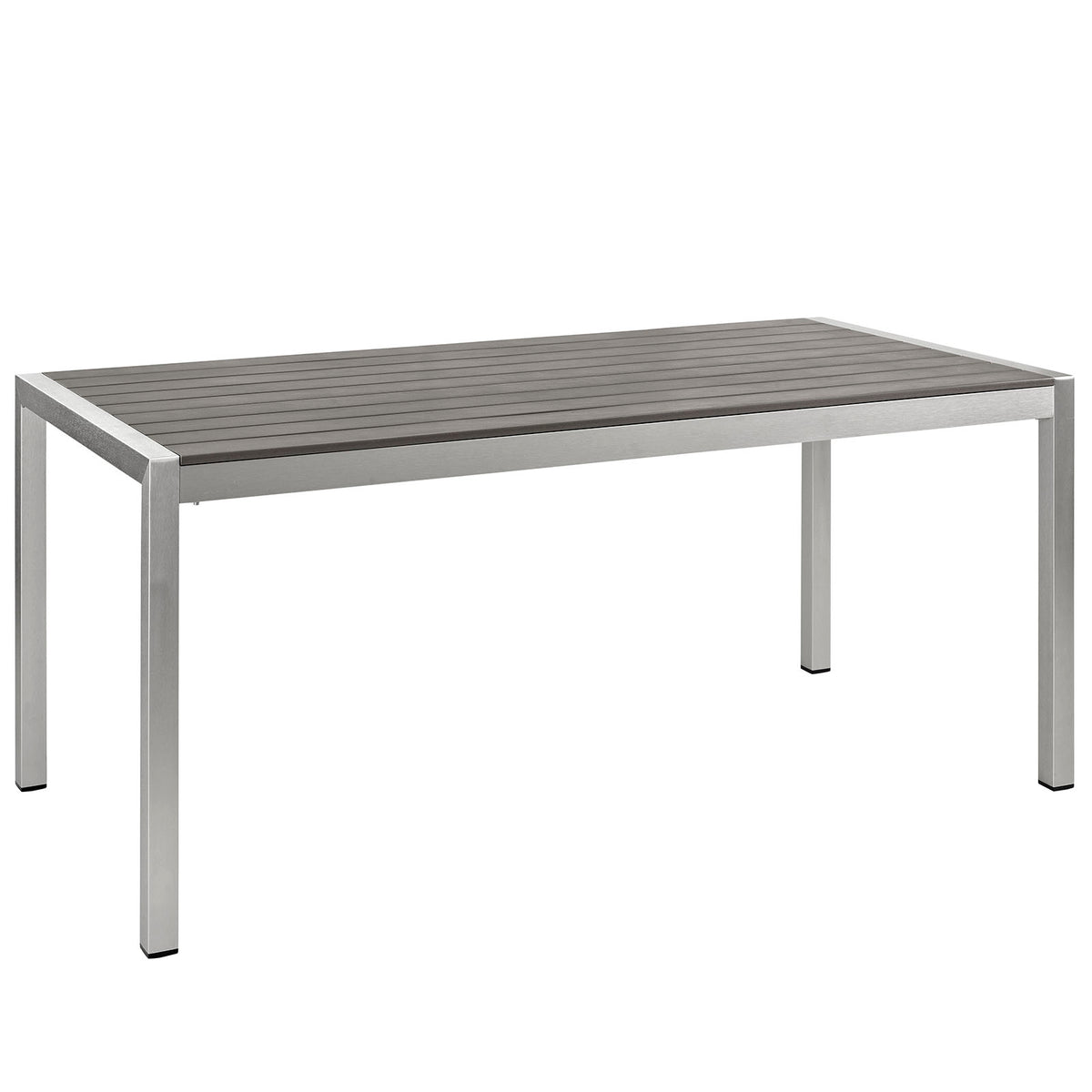Shore Outdoor Patio Aluminum Dining Table - Silver Gray