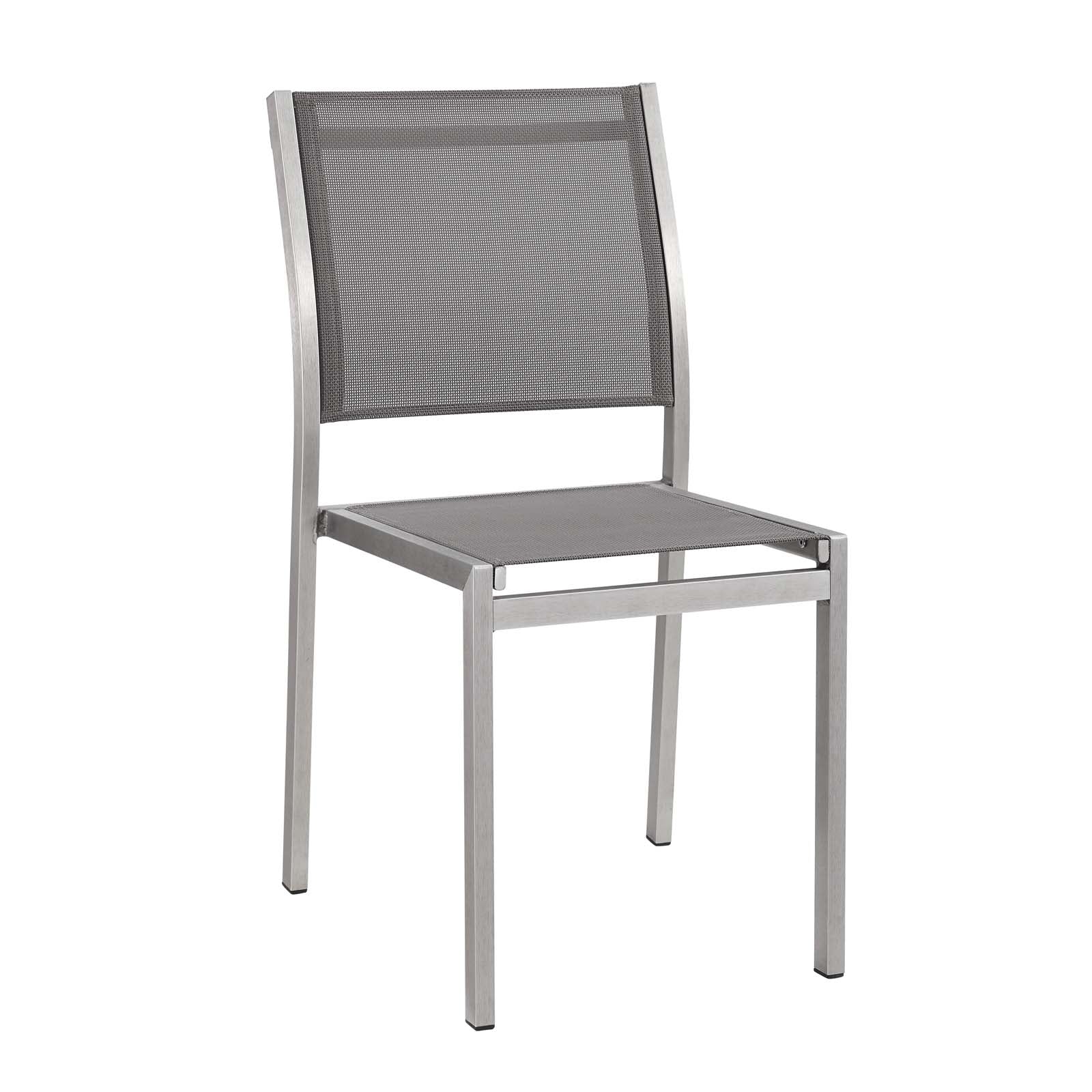 Shore Outdoor Patio Aluminum Side Chair - Silver Gray