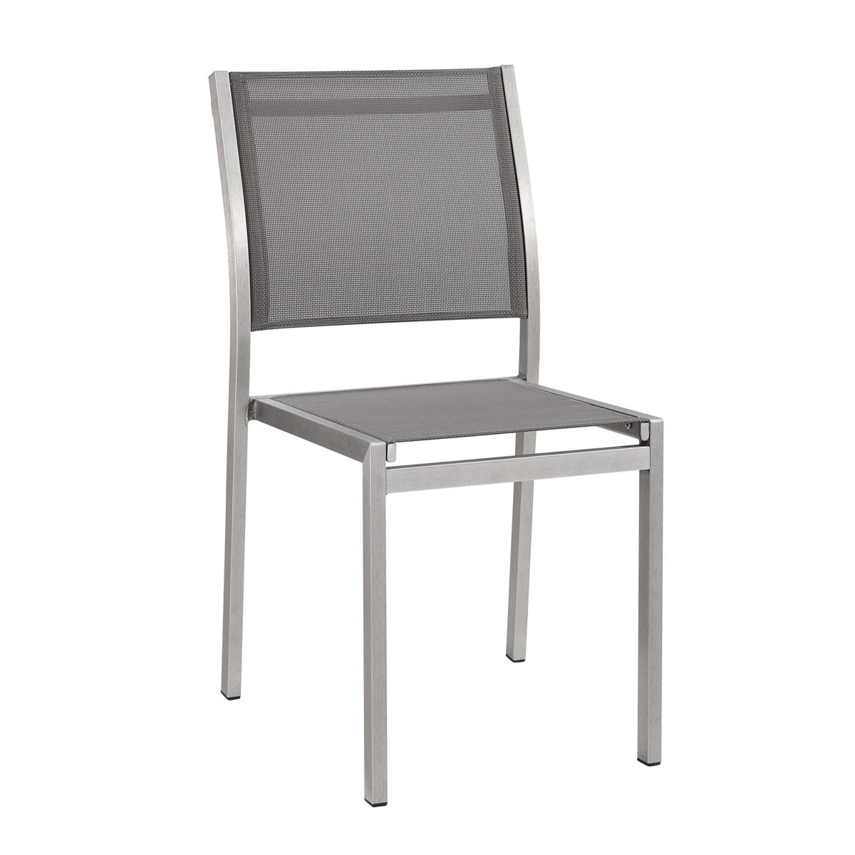 Shore Outdoor Patio Aluminum Side Chair - Silver Gray