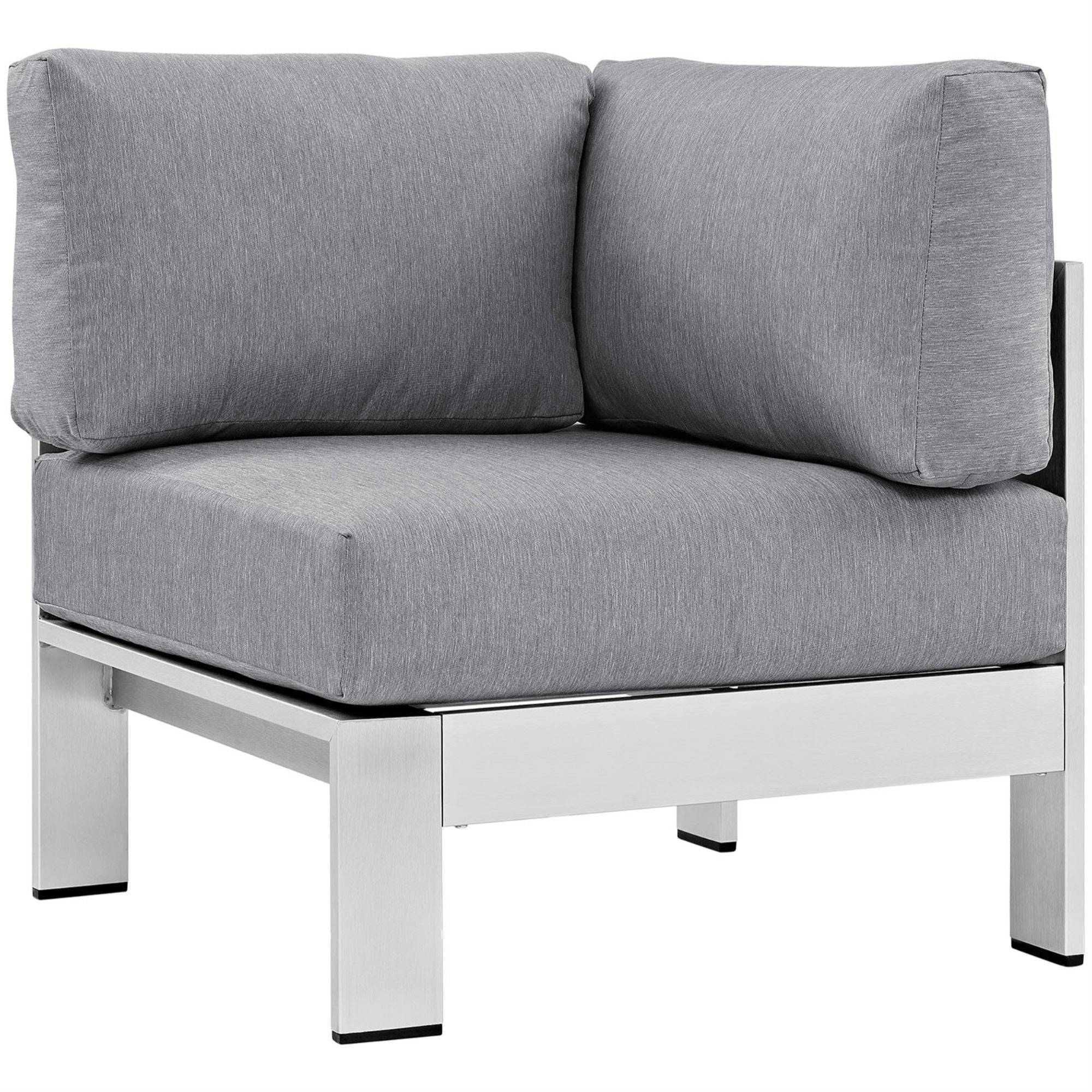Shore Outdoor Patio Corner Arm Chair - Sturdy Aluminum Frame, Weather-Resistant Fabric, Perfect For Casual Gatherings