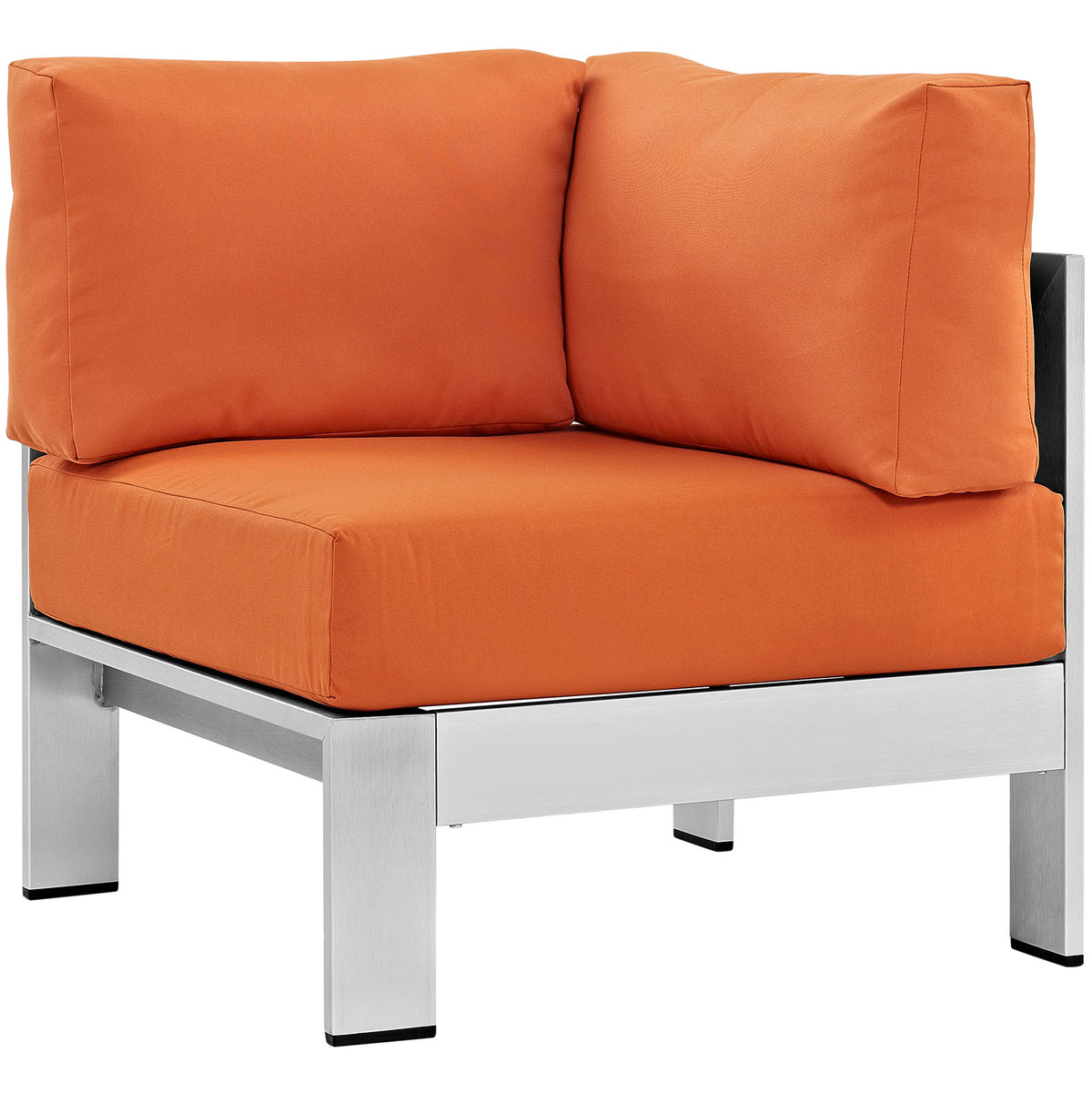 Shore Outdoor Patio Aluminum Corner Sofa - Silver Orange