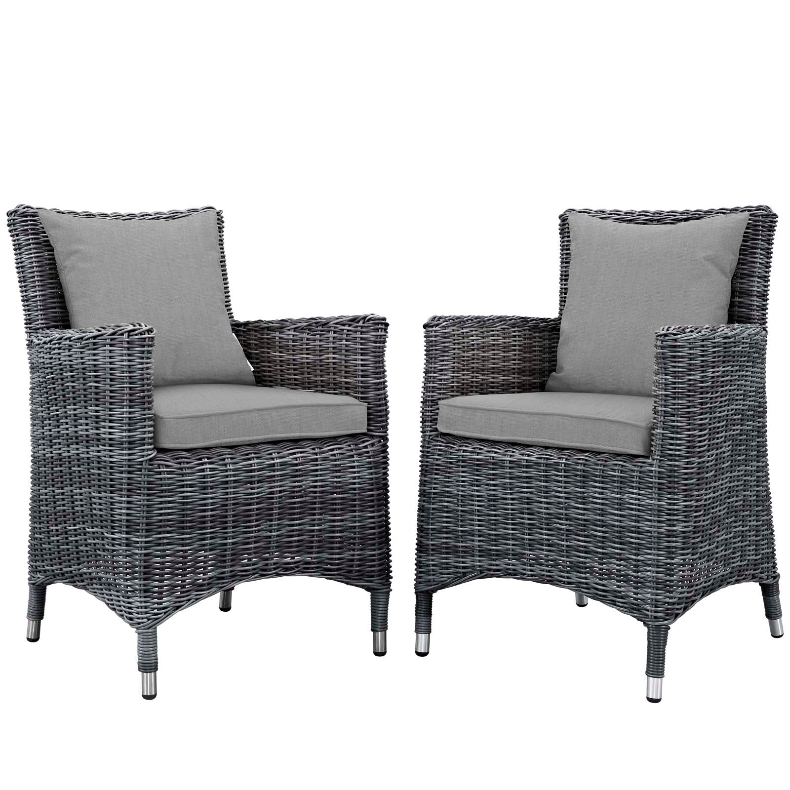 Summon 2 Piece Outdoor Patio Sunbrella Dining Set - Canvas Gray
