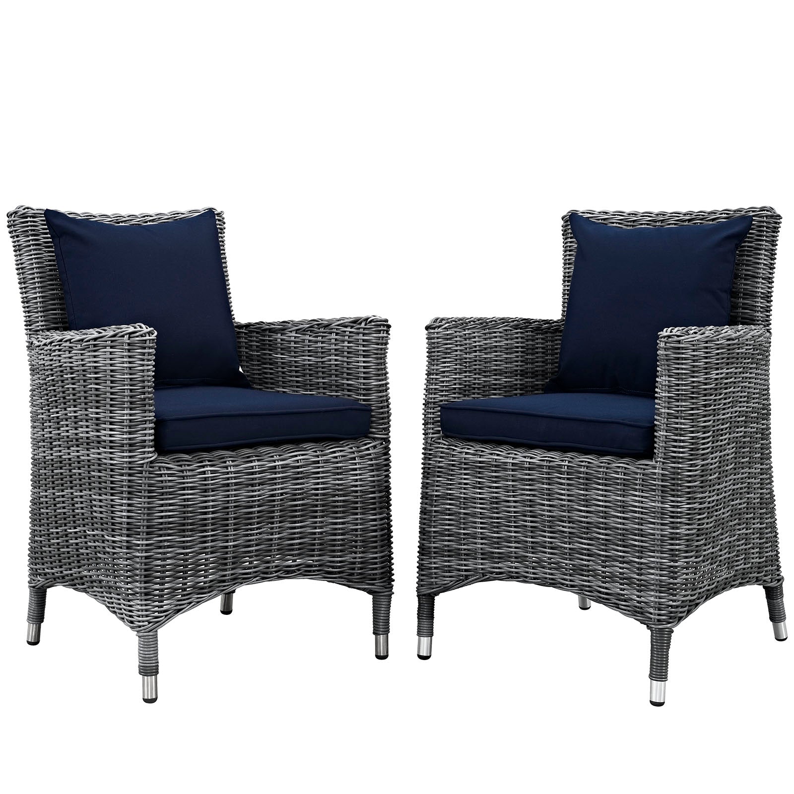 Summon 2 Piece Outdoor Patio Sunbrella Dining Set - Canvas Navy