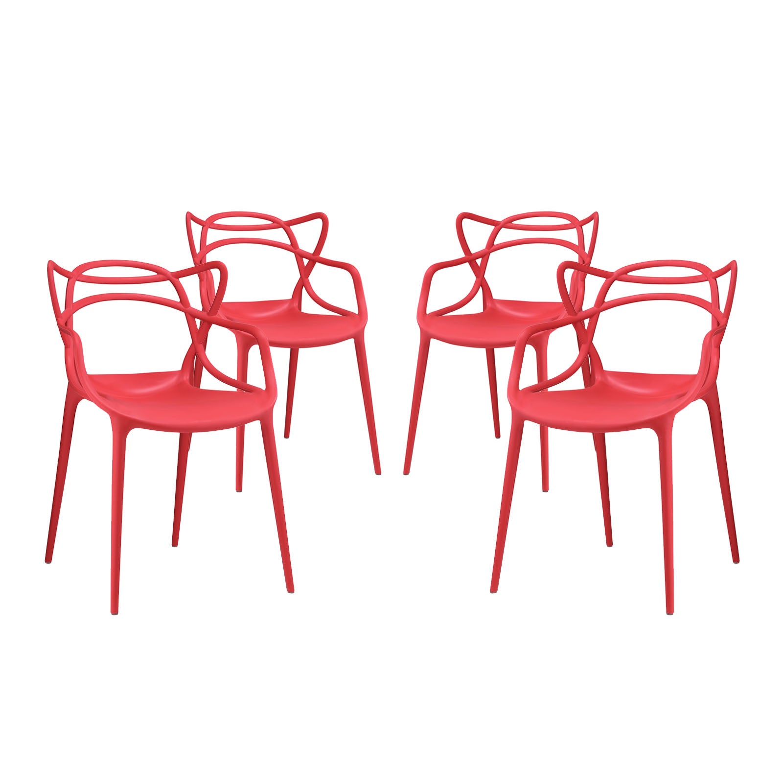 Entangled Dining Set Set Of 4 - Red