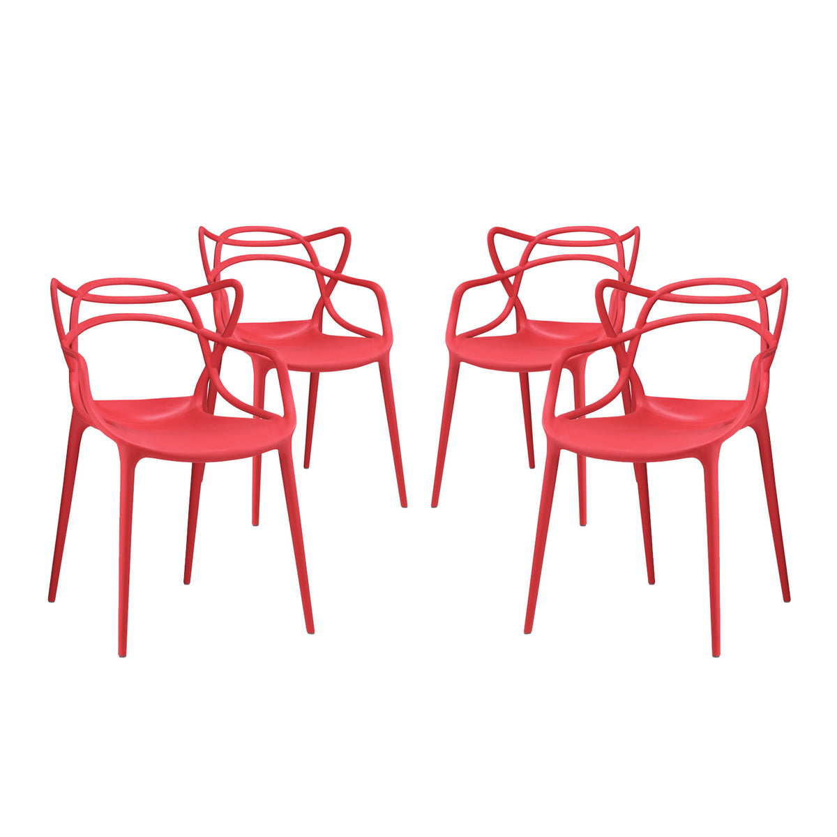 Entangled Dining Set Set Of 4 - Red