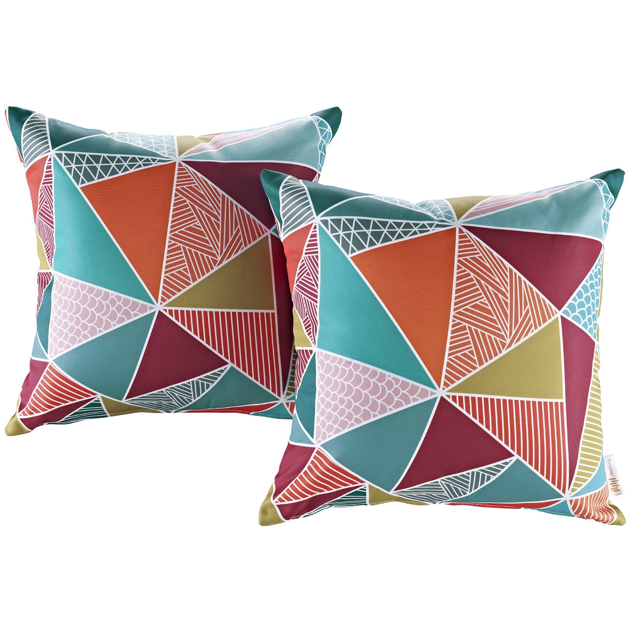 Ergode Outdoor And Indoor Decor Throw Pillow Set - Weather-Resistant Polyester, Eye-Catching Patterns, Vibrant Colors - 2 Pack