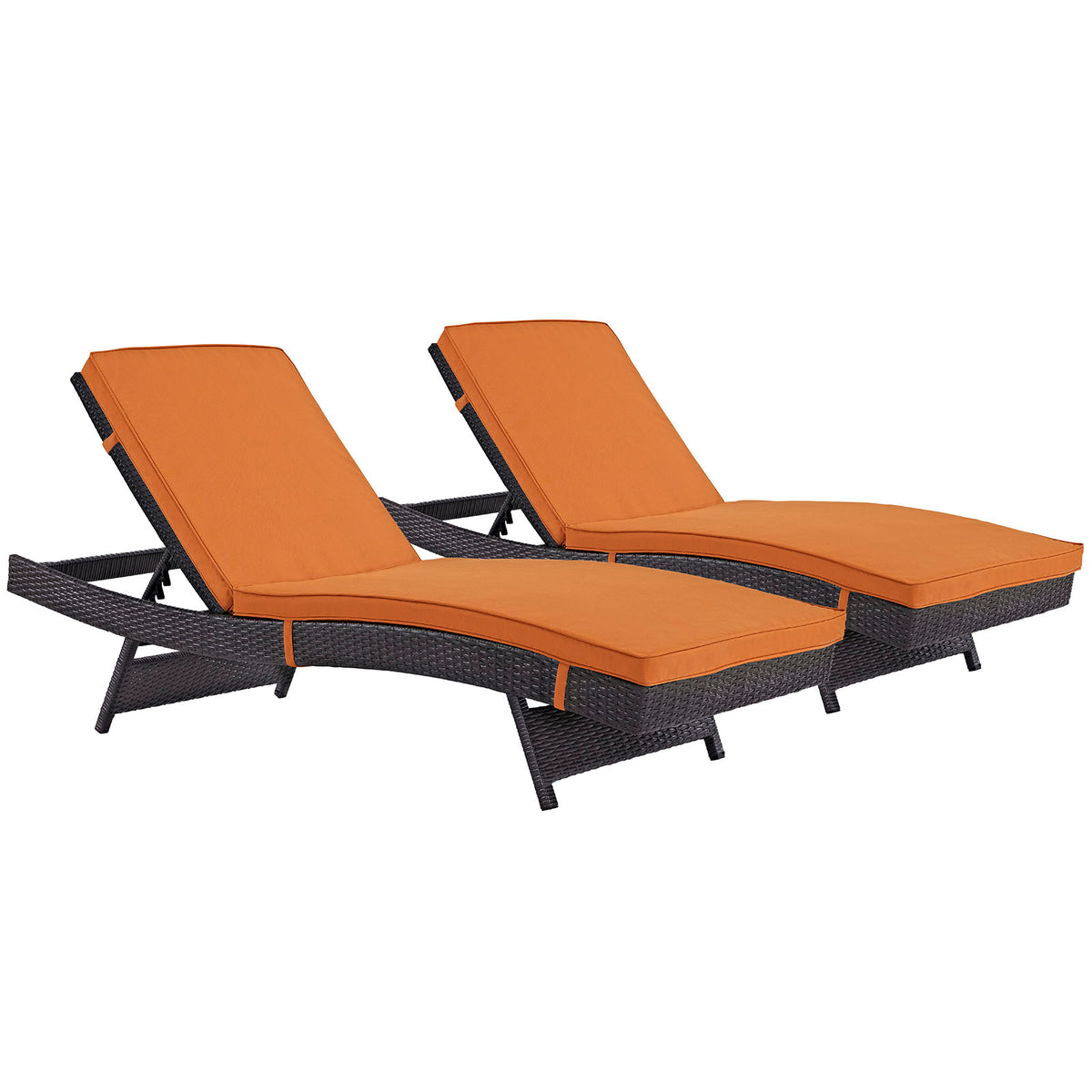 Convene Chaise Outdoor Patio Set Of 2 - Espresso Orange
