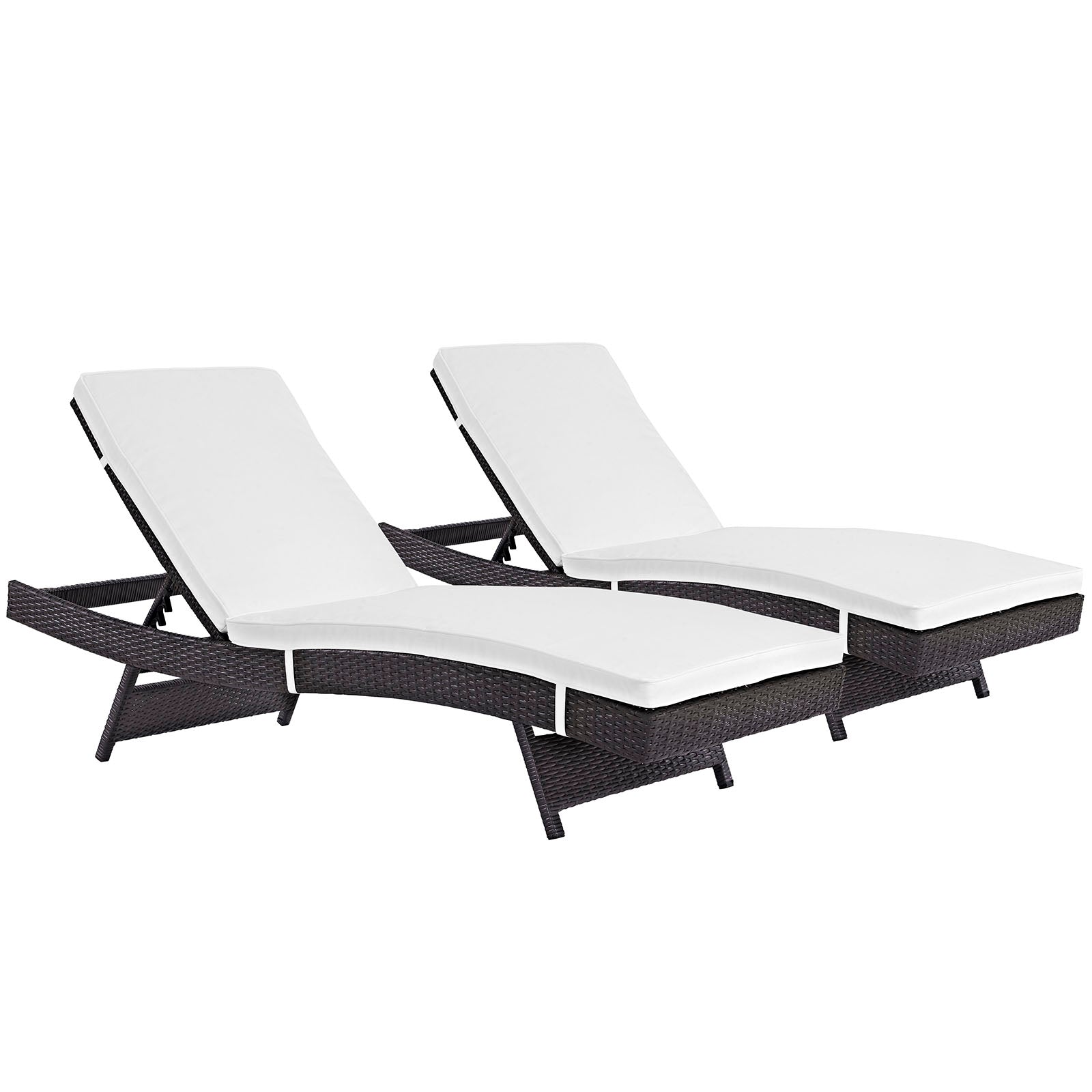 Convene Chaise Outdoor Patio Set Of 2 - Espresso White