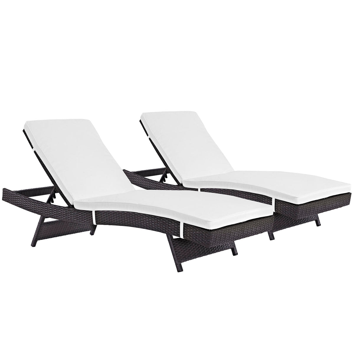 Convene Chaise Outdoor Patio Set Of 2 - Espresso White