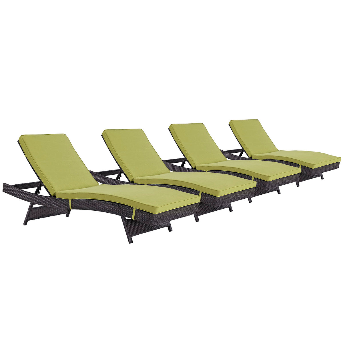 Convene Chaise Outdoor Patio Set Of 4 - Espresso Peridot