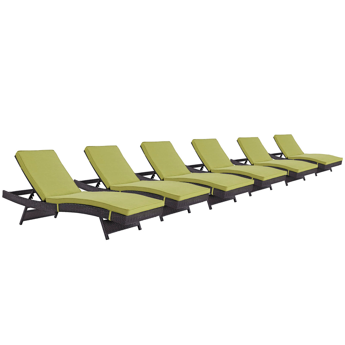 Convene Chaise Outdoor Patio Set Of 6 - Espresso Peridot