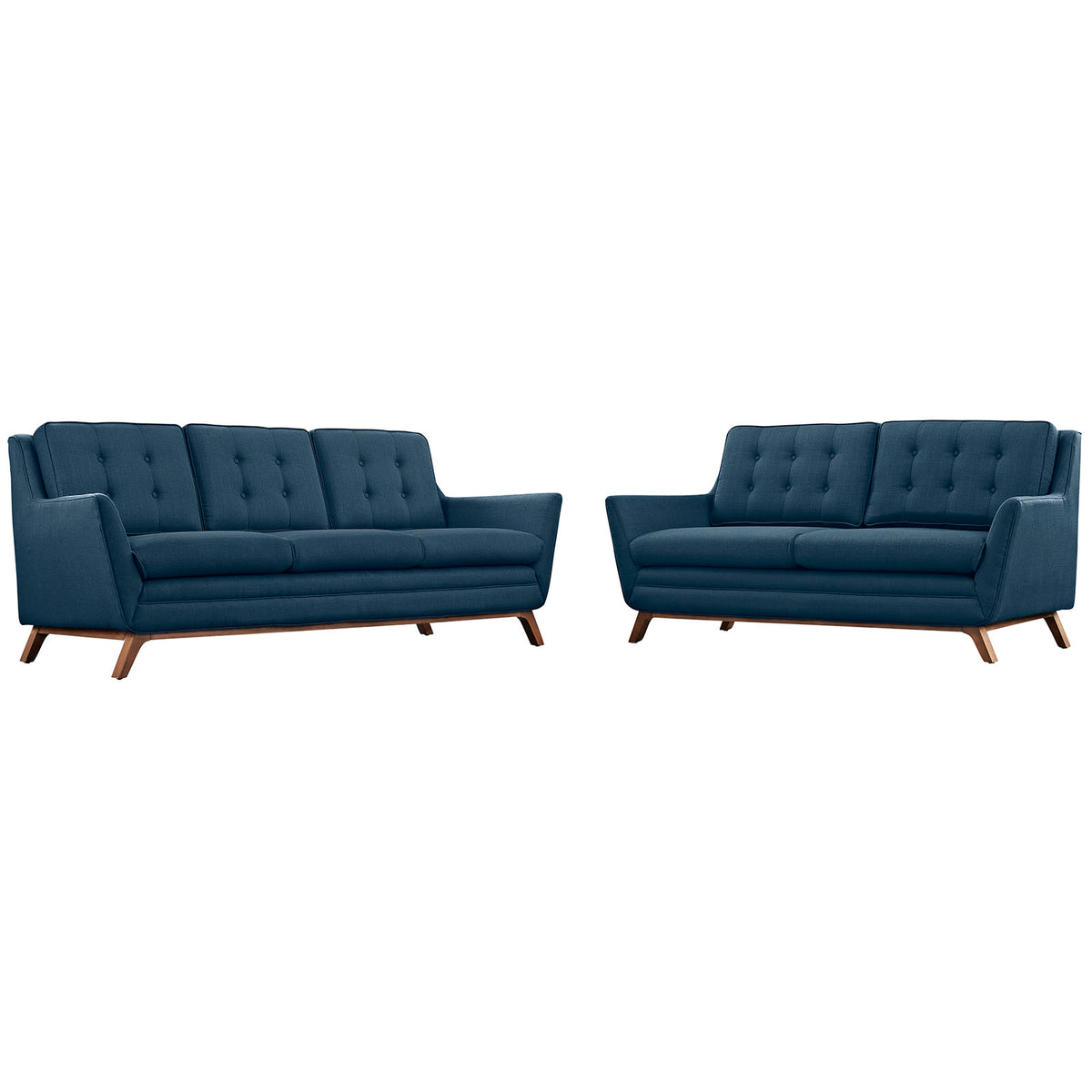 Beguile Living Room Set Upholstered Fabric Set Of 2 - Azure