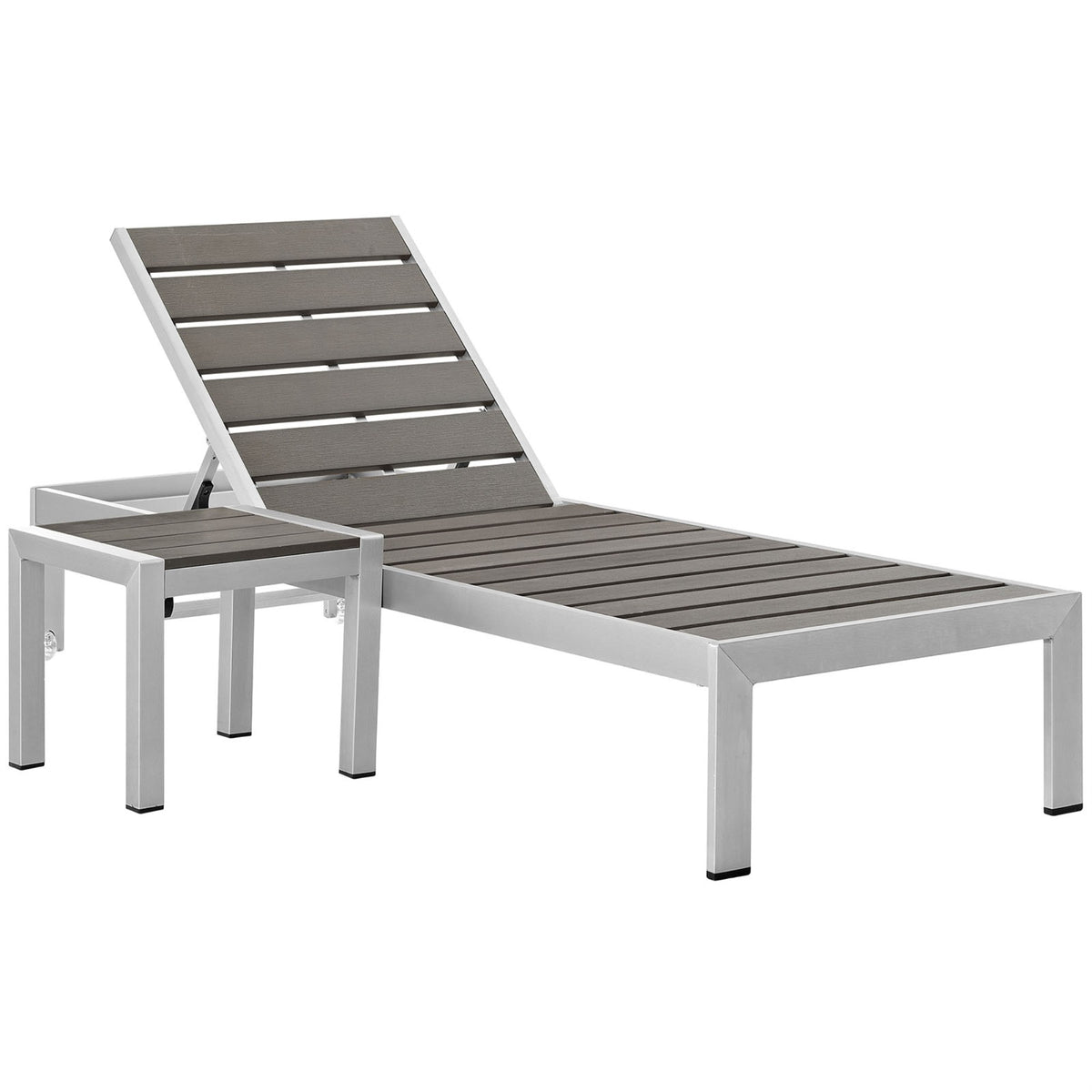 Shore Outdoor Patio Sun Lounger And Side Table Set - Modern Elegance, Easy Assembly, Effortless Mobility, Durable And Comfortable.