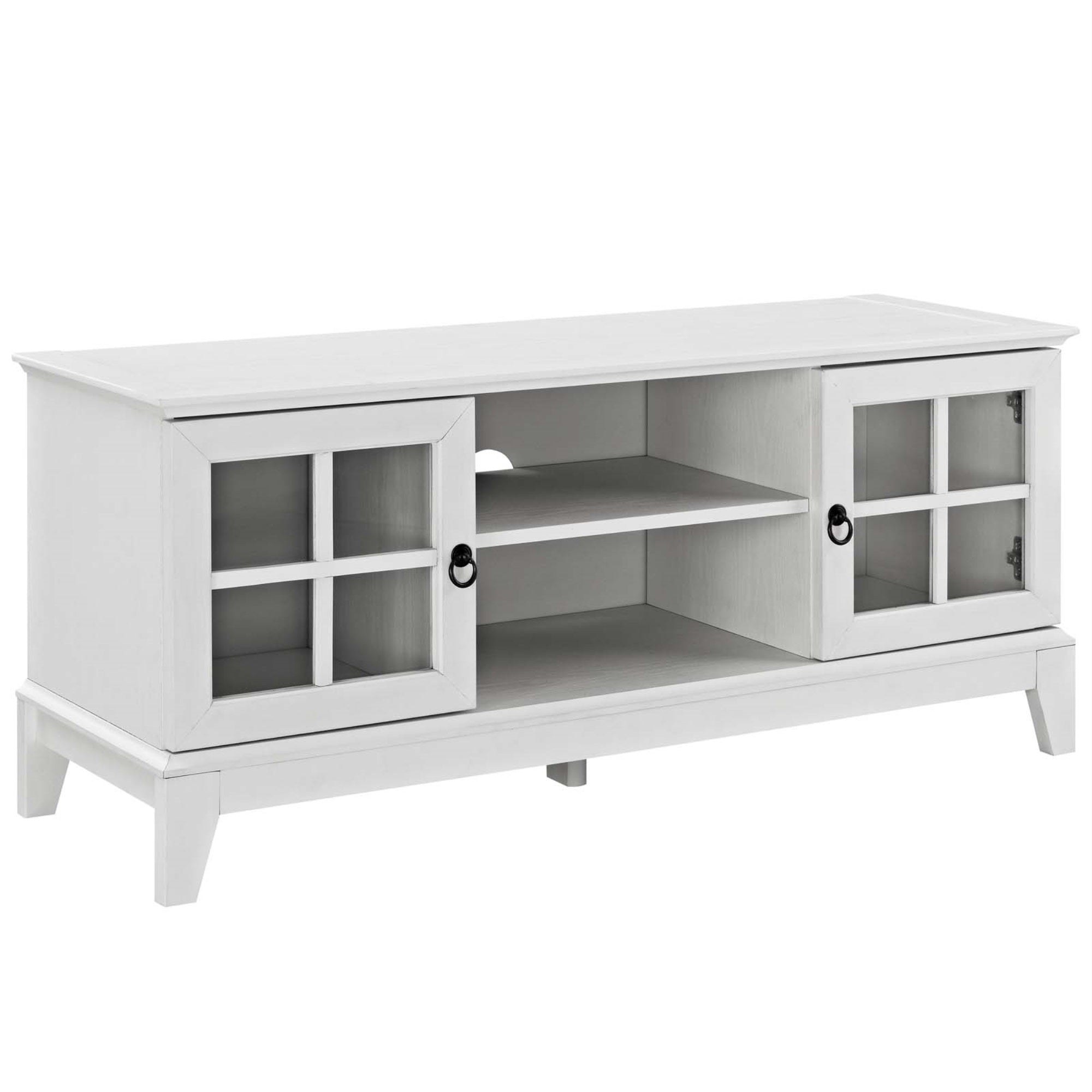 Isle 47 Tv Stand - Coastal Charm, Adjustable Shelves, Cable Management, Fits Up To 50' Flat Screen Tvs, White