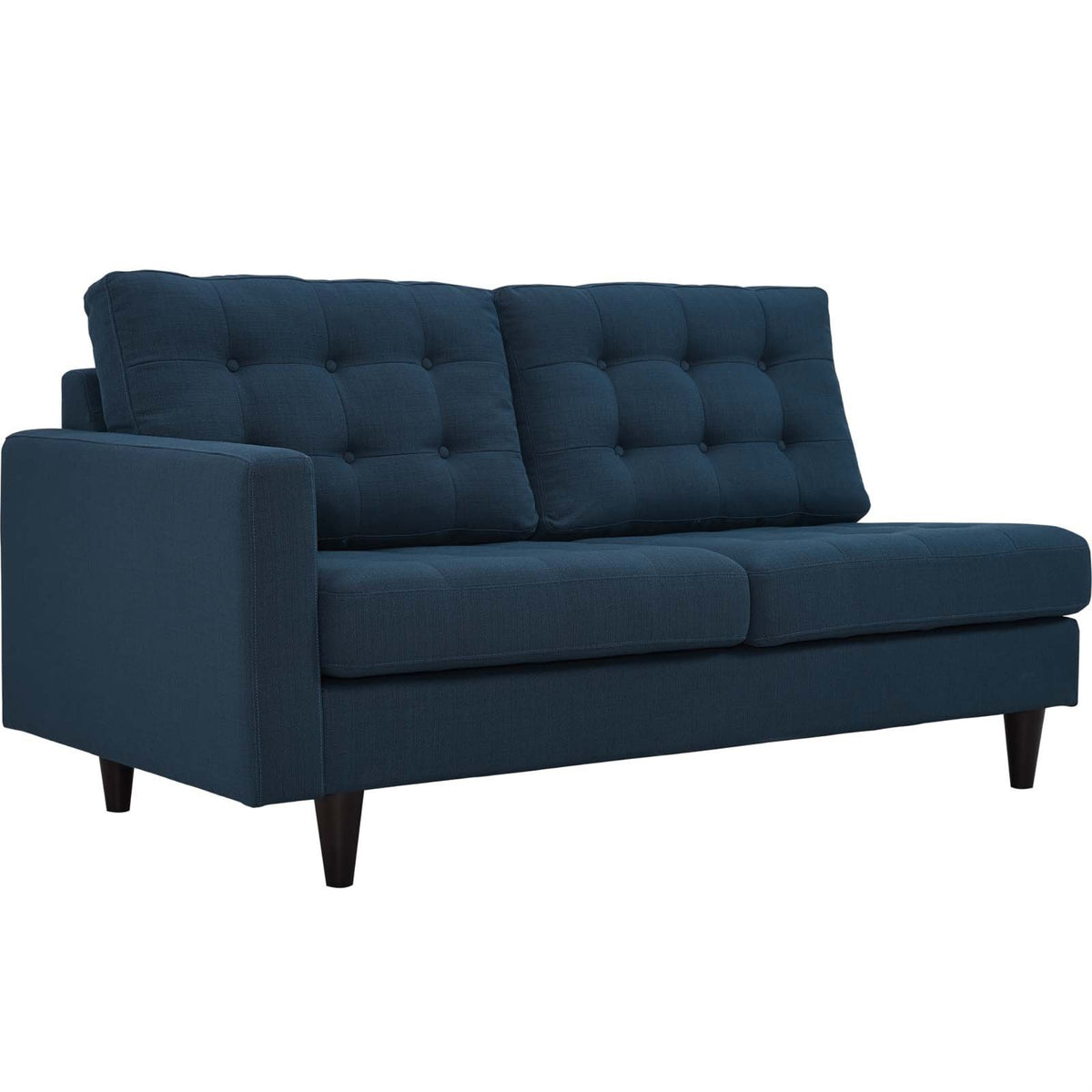 Casafoyer Empress Mid-Century Modern Upholstered Fabric Left-Facing Loveseat In Azure