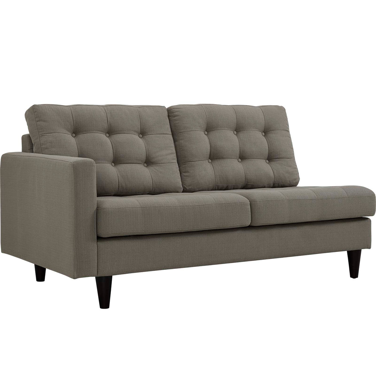 Empress Left-Facing Upholstered Fabric Loveseat - Granite