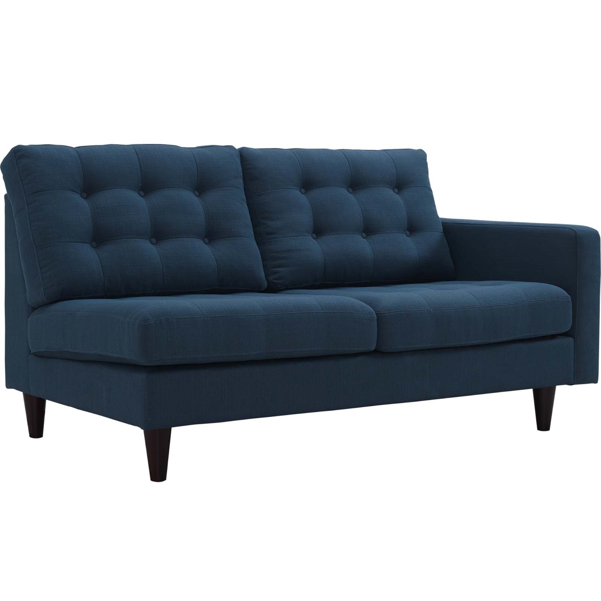 Empress Right-Facing Loveseat - Exquisite Design, Tufted Buttons, Luxurious Cushions, Elegant Armrests - Azure