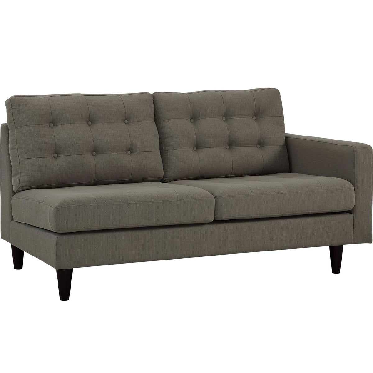 Empress Right-Facing Upholstered Fabric Loveseat - Granite