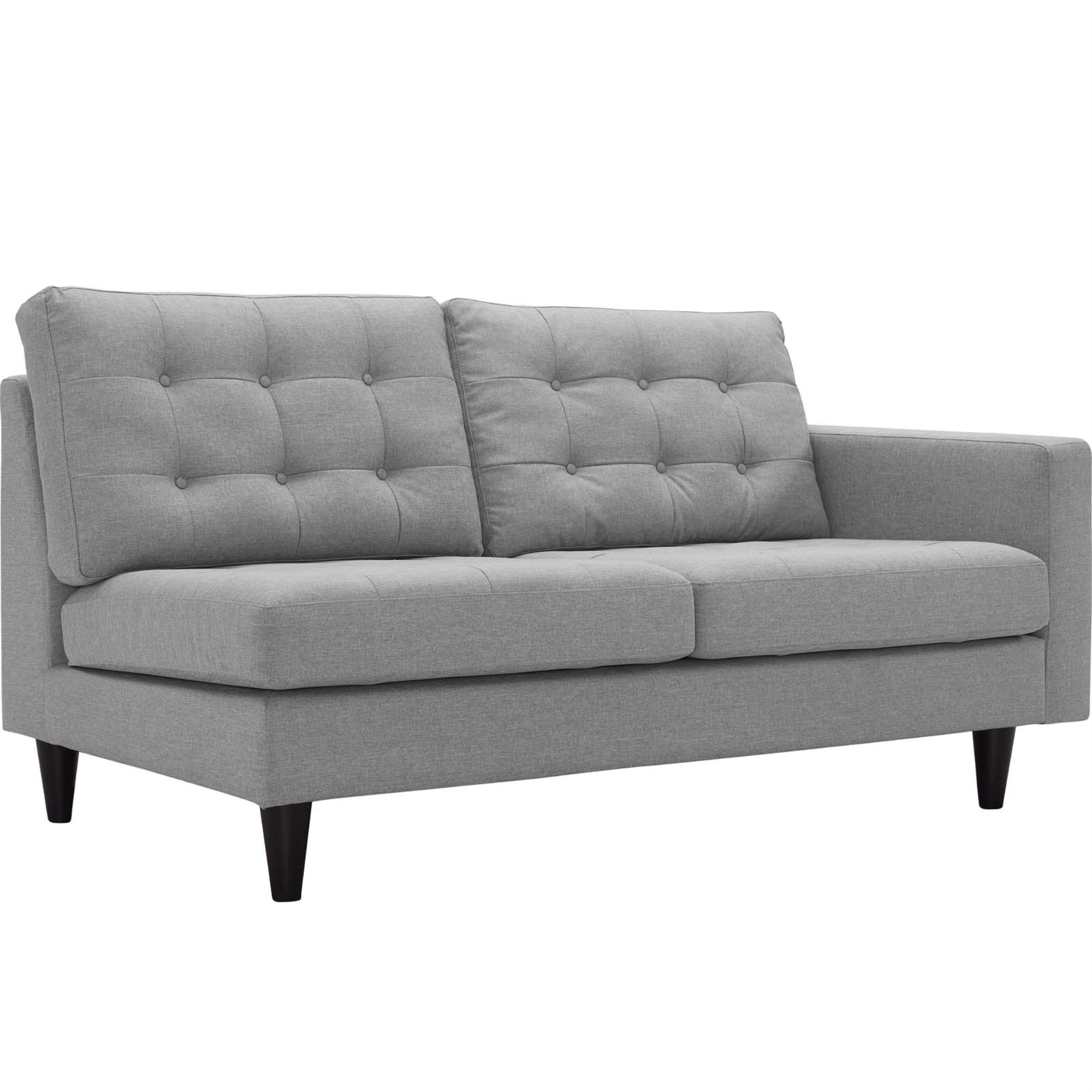 Empress Right-Facing Loveseat - Exquisite Tufted Design, Luxurious Cushions, Noble Armrests - Light Gray