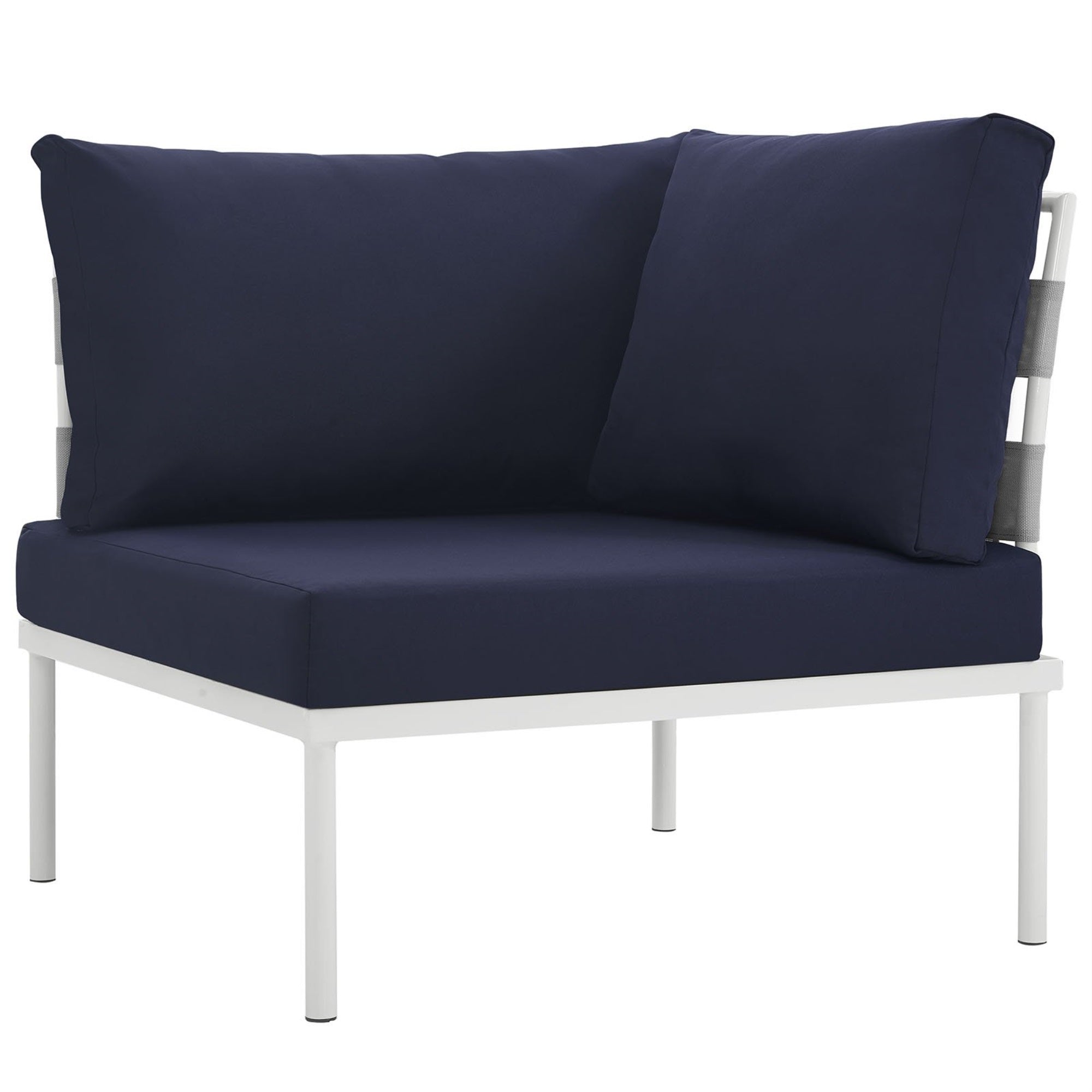 Casafoyer Harmony Outdoor Patio Aluminum, Corner Sofa, White White