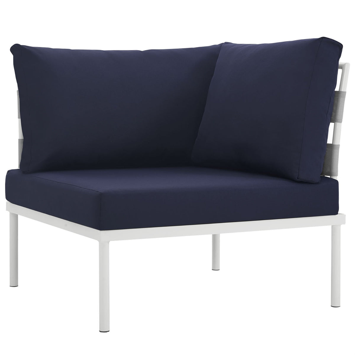 Casafoyer Harmony Outdoor Patio Aluminum, Corner Sofa, White White