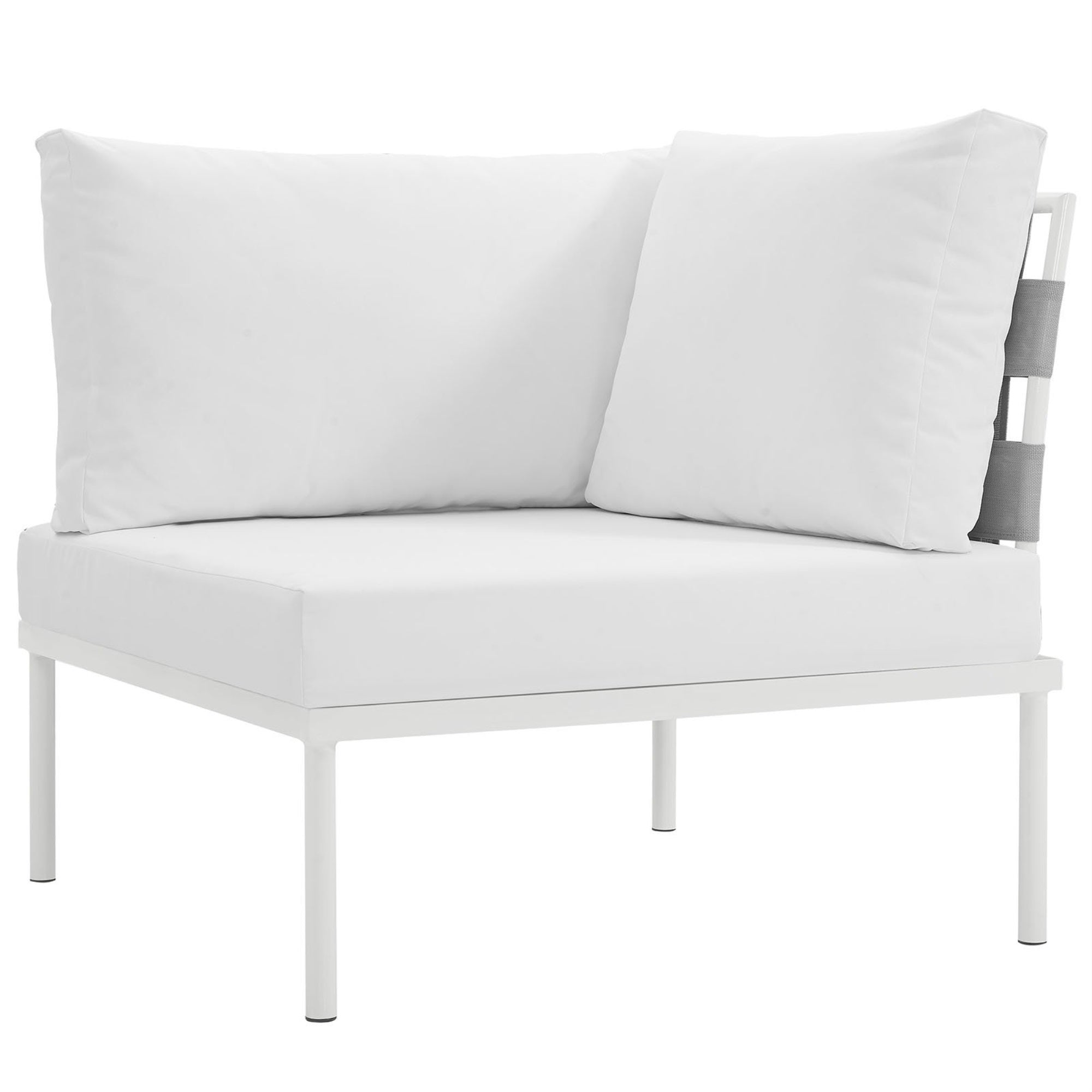 Casafoyer Harmony Outdoor Patio Aluminum, Corner Sofa, White Beige