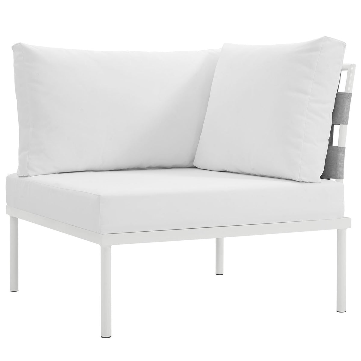 Casafoyer Harmony Outdoor Patio Aluminum, Corner Sofa, White Beige