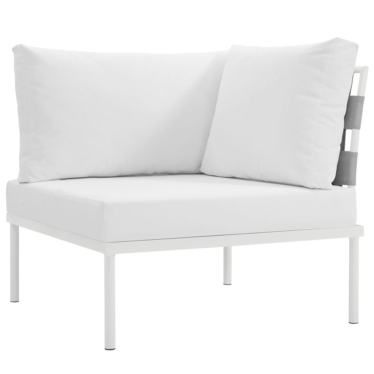 Harmony Outdoor Patio Aluminum Corner Sofa - White White